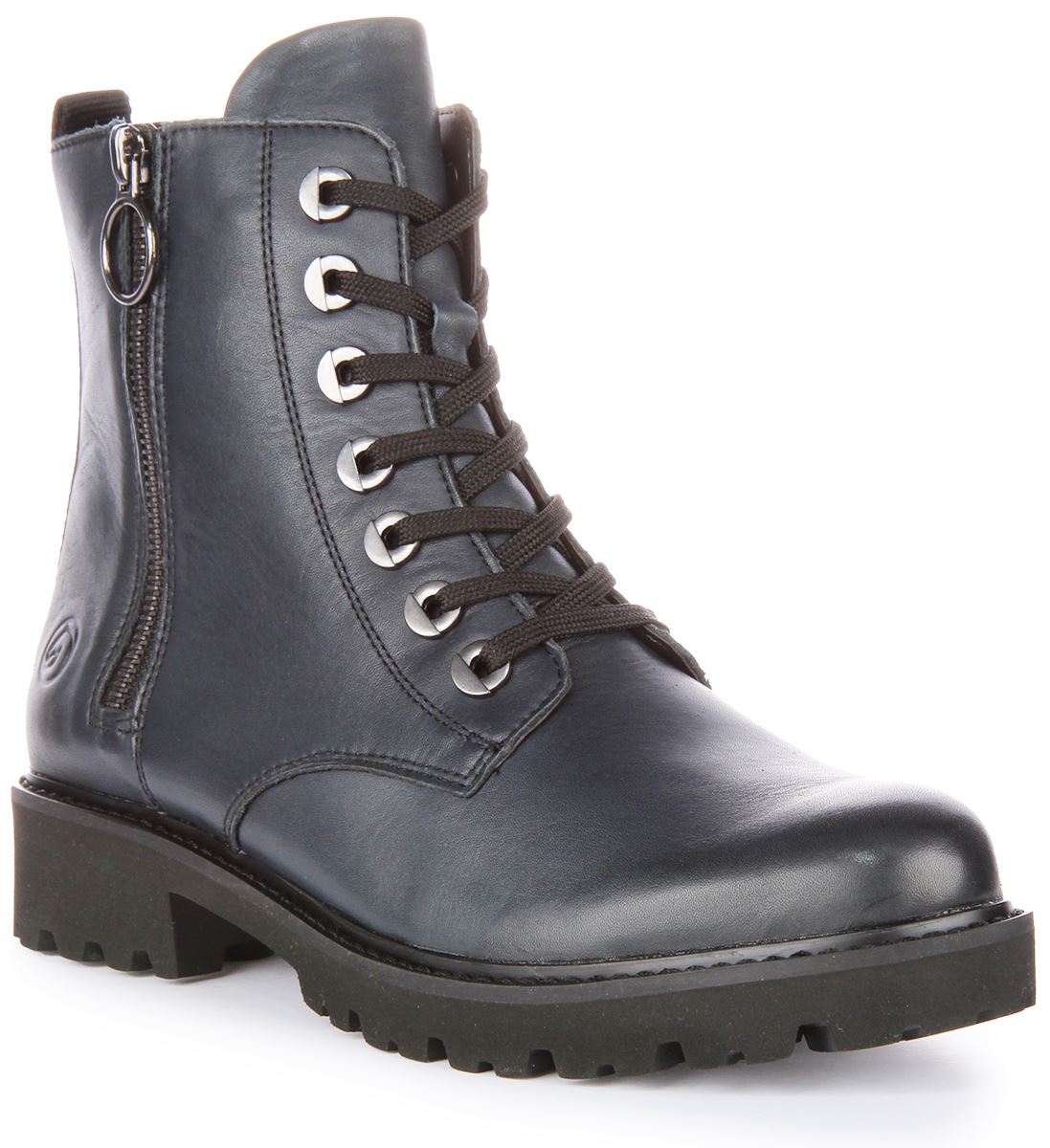Remonte D8671-14 Ethylene Vinyl Zip Lace Up Ankle Boot Navy Womens US 6- 10 - Picture 7 of 12