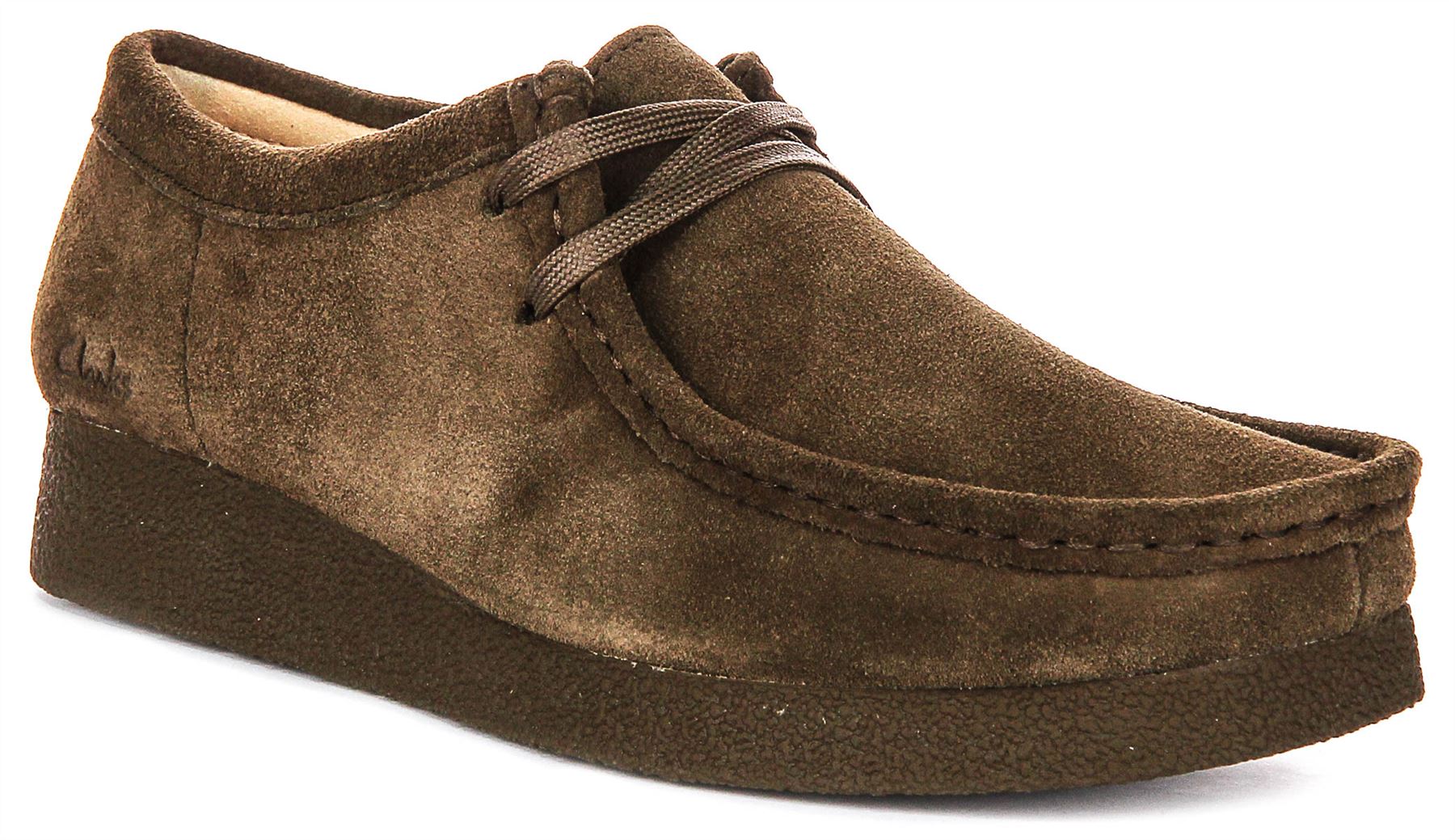 Clarks Wallabee Evosh weiches Wildleder Krepp Chukka Schuh Damen Sneaker oliv UK 4 8 26790₽