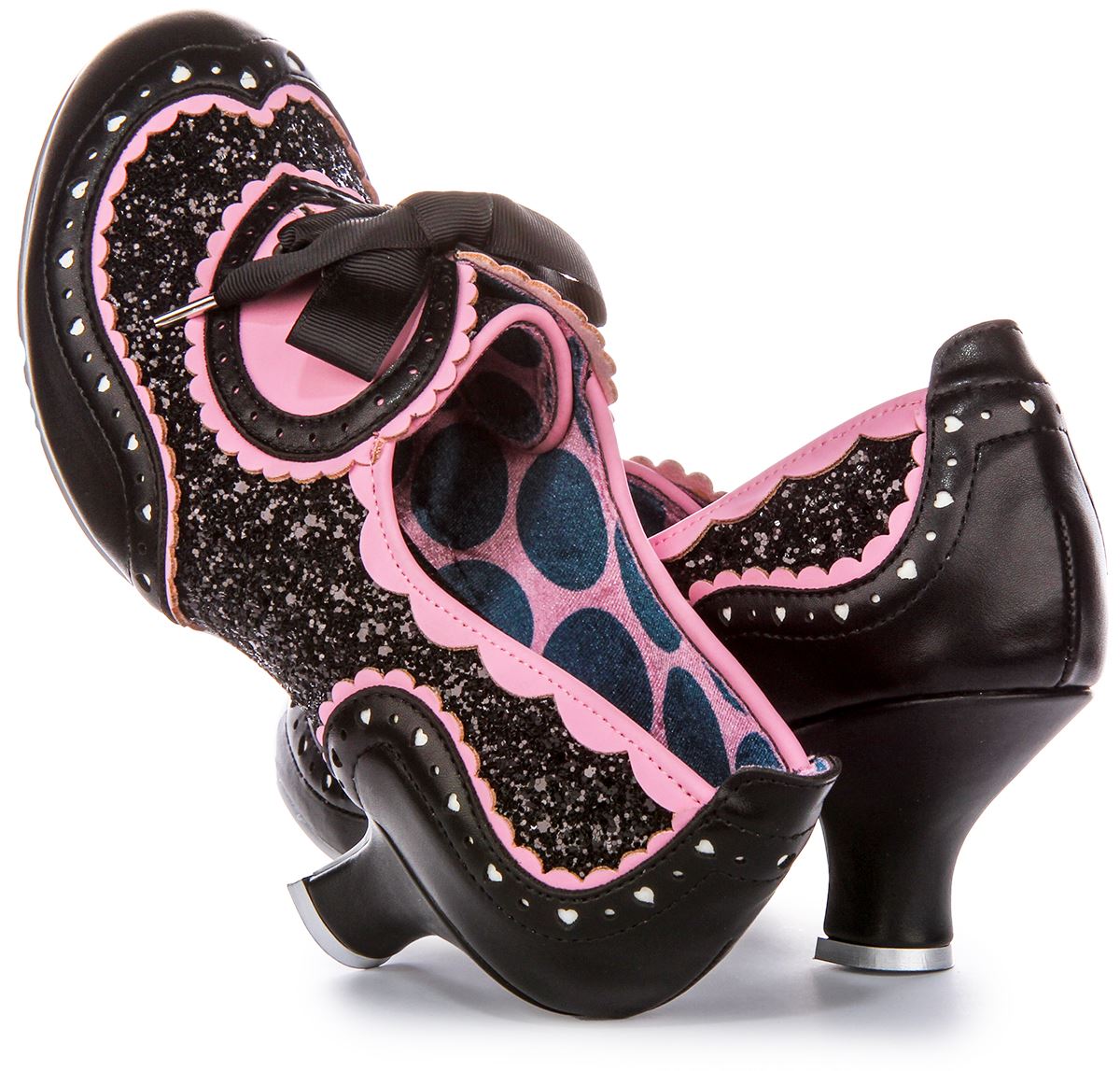 Irregular Choice Jazz Cat Lazo Encaje Dorado Brillo Medio Oro Rosa Para Mujer Reino Unido 3-8 - Imagen 5 de 13