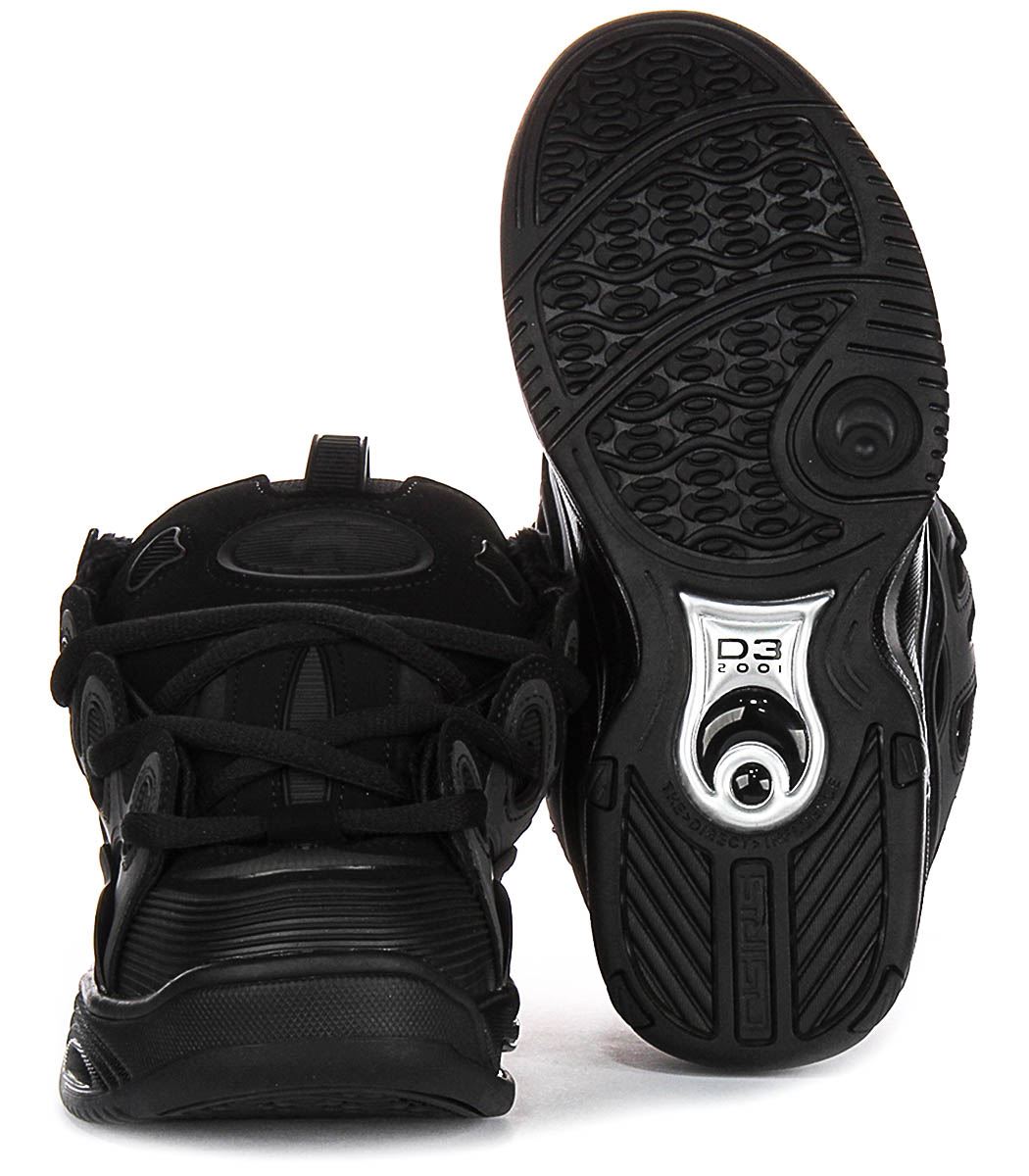 Osiris Chunky Sole Skate Sherling Lace Up Mens Sneakers Black US 7