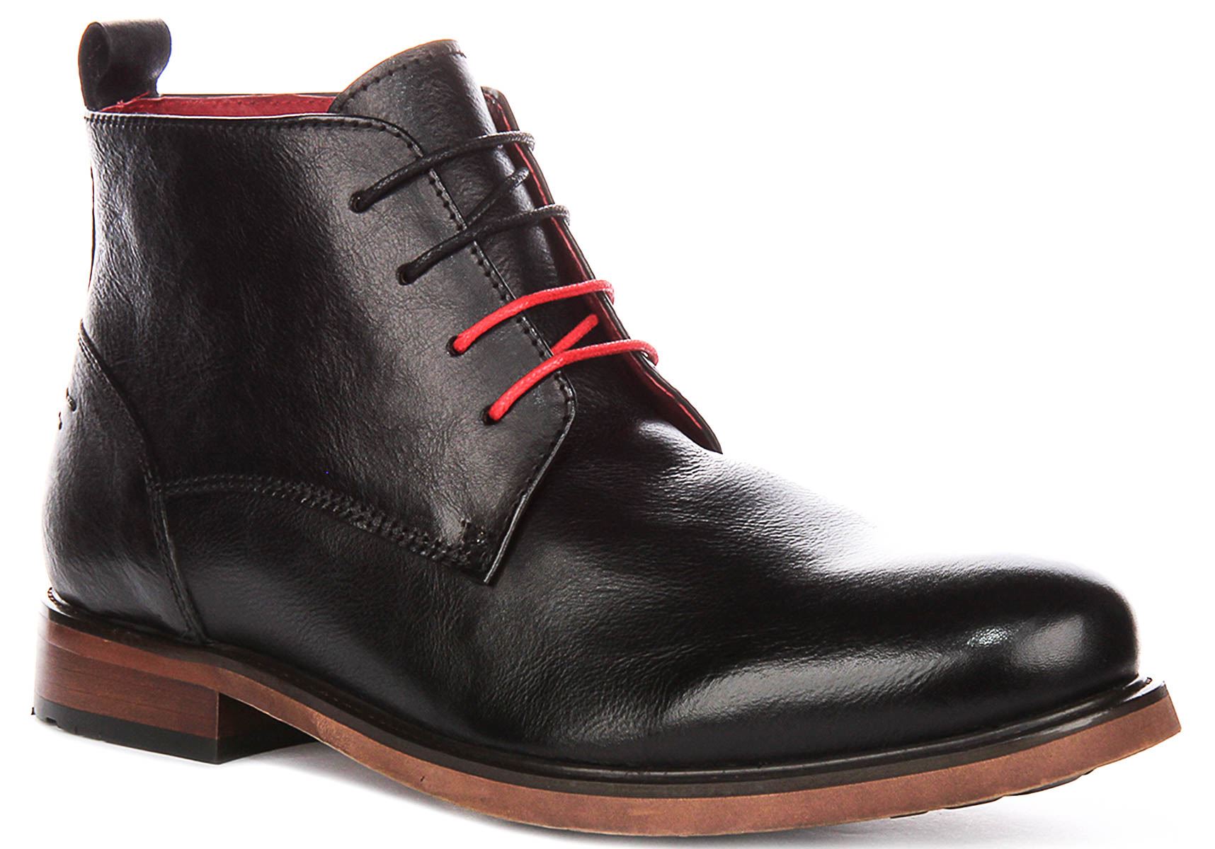 Justinreess England Walter Rund Schnrer Leder Herrenstiefel Schwarz EU 39-46 35690₽