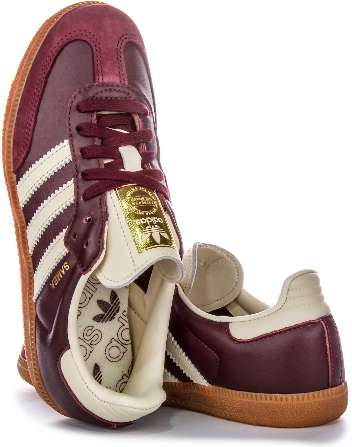 Adidas Samba Lace Up Leather Suede Unisex Trainer In Maroon