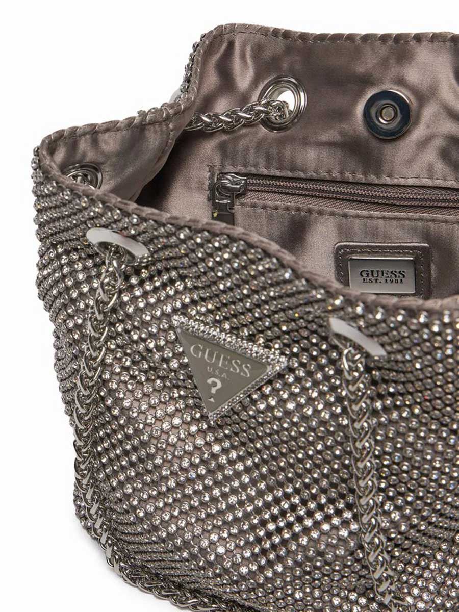 Guess Zalina Tasche Strass Umhängetasche In Silber - Bild 11 von 11