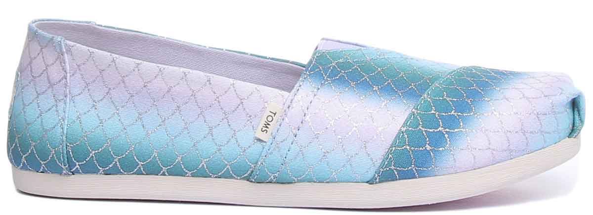 Toms Multi Iridescnt Scales Mermaid Print Classic In Multi Colo Size UK 3 - 8 - Picture 8 of 12