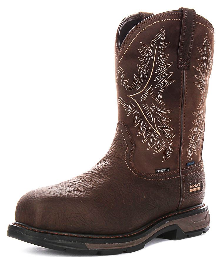 Ariat Workhog XT H2O Wide Square Toe Steel Toe Mens Boot Brown UK 7 - 12