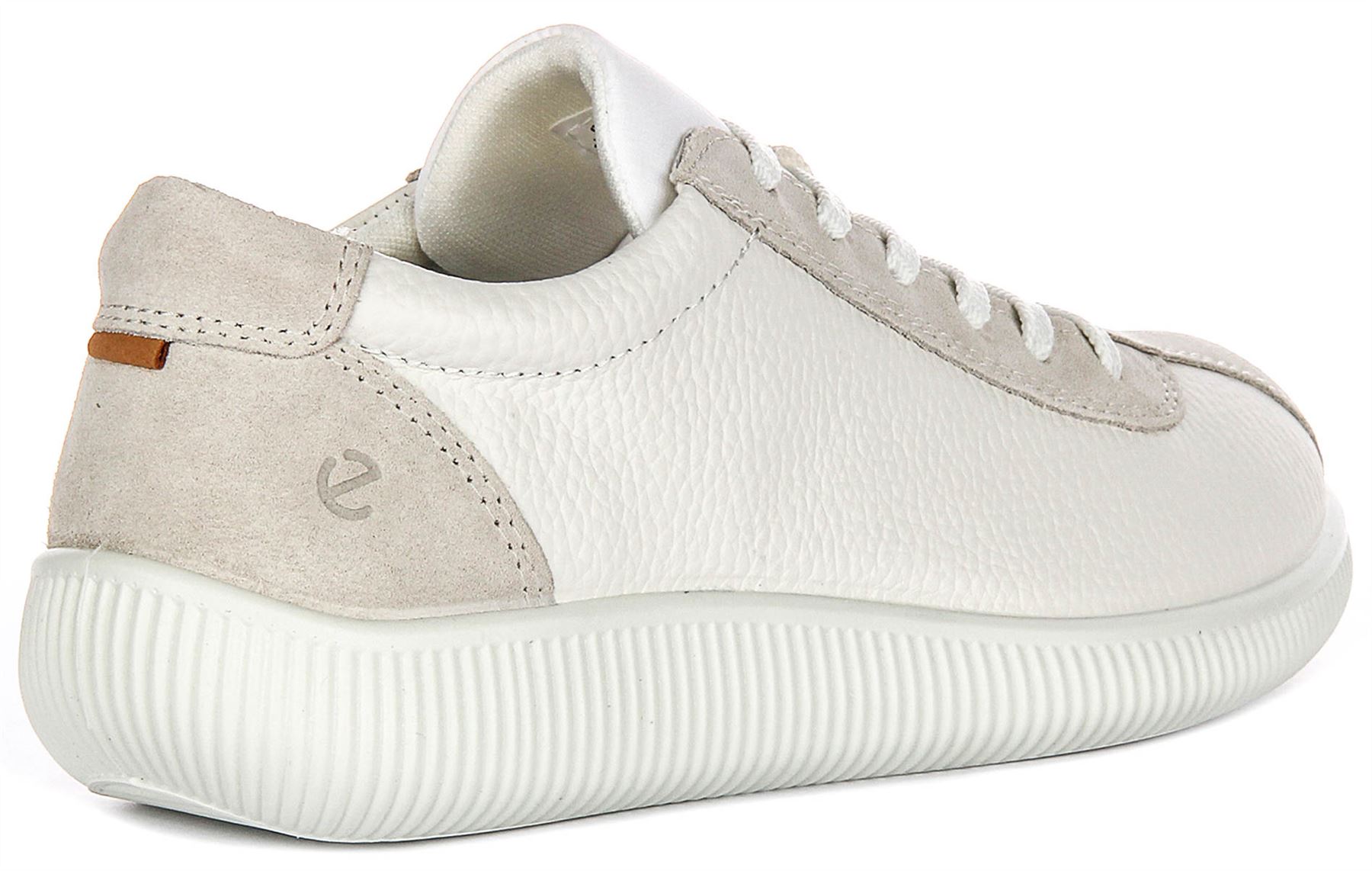 Ecco Soft Zero W A-Ecco Snug Fit Wildleder Detail Leder Damen Trainer Weiß 4 - 8