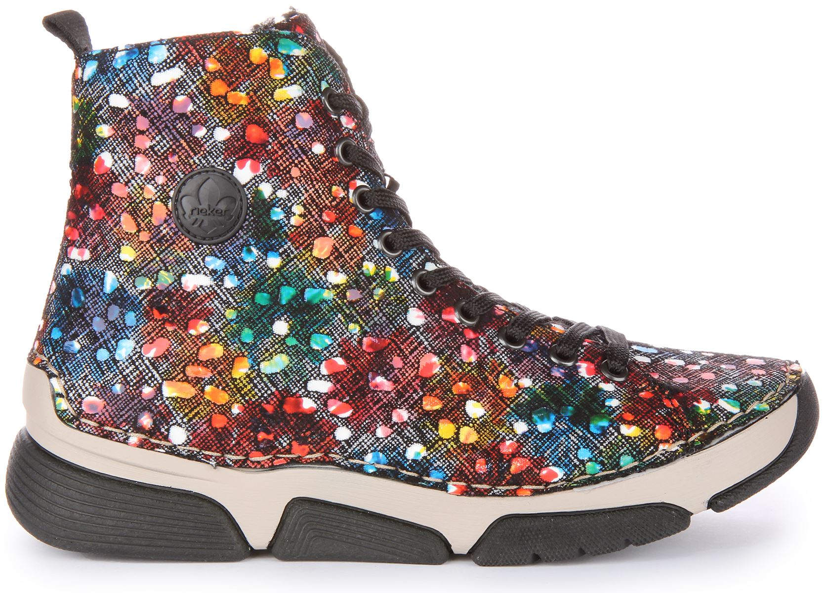 Rieker 45910-90 Hi Top Lace Up Ankle Boot Multi Colour Womens UK 3 - 8 - Picture 8 of 12