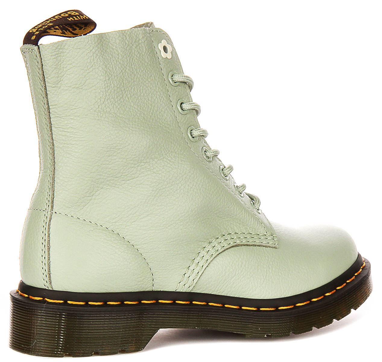 DR MARTENS 1460 Pascal Virginia 8 Ojo Verdugón Mujer Botas IN Verde Salvia GB 3 - Imagen 46 de 49