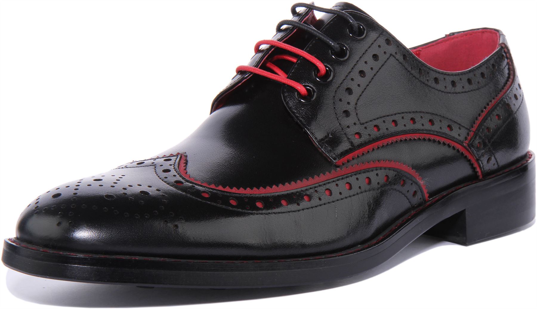 JUSTINREESS ENGLAND Simon Mens Lace Up Leather Brogues In Black UK Size 6 - 13 - Picture 7 of 19