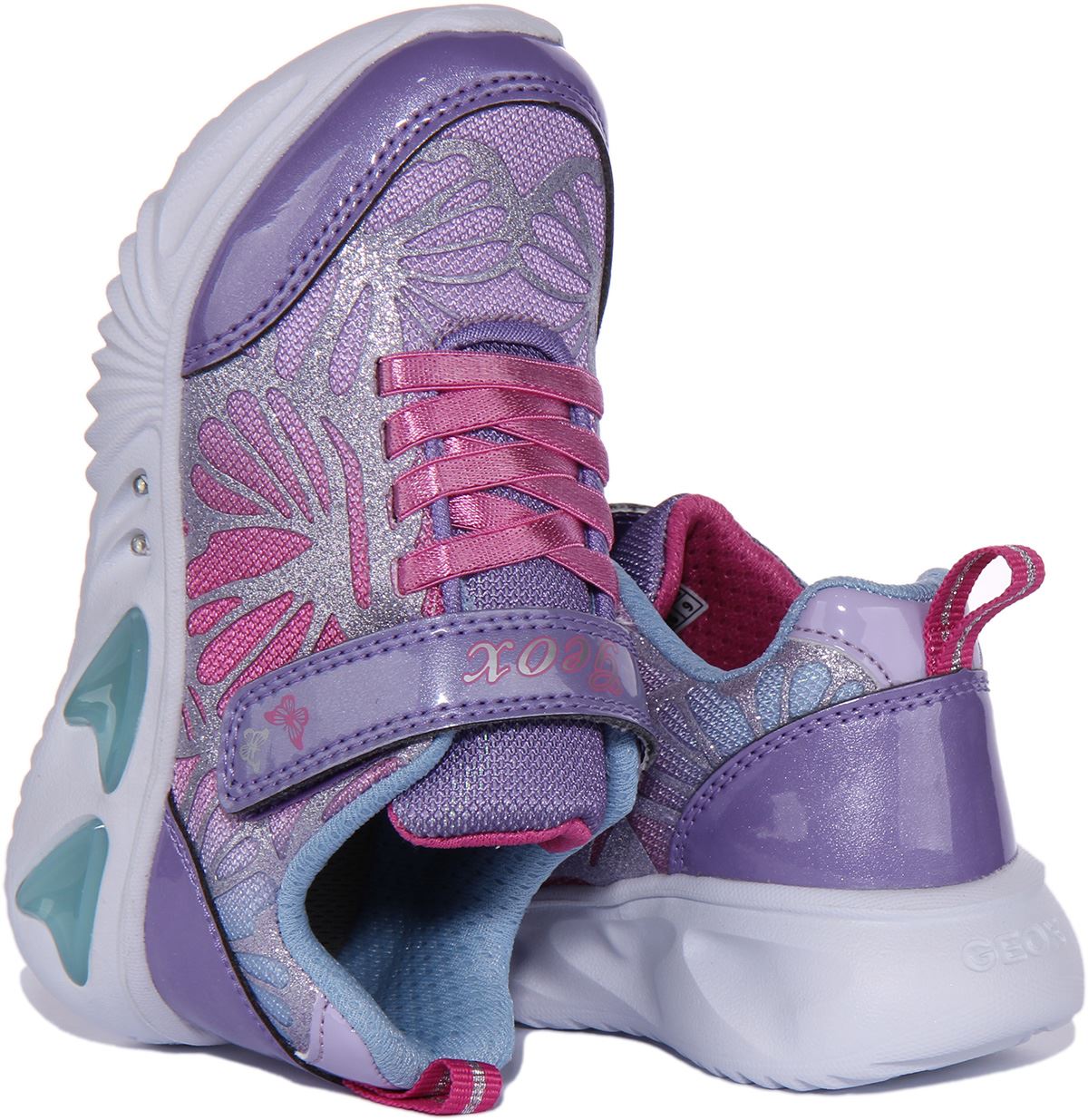 Geox J Assister GB Light Up Sneakers Lavender Infants US 1 - 13 - Picture 10 of 12