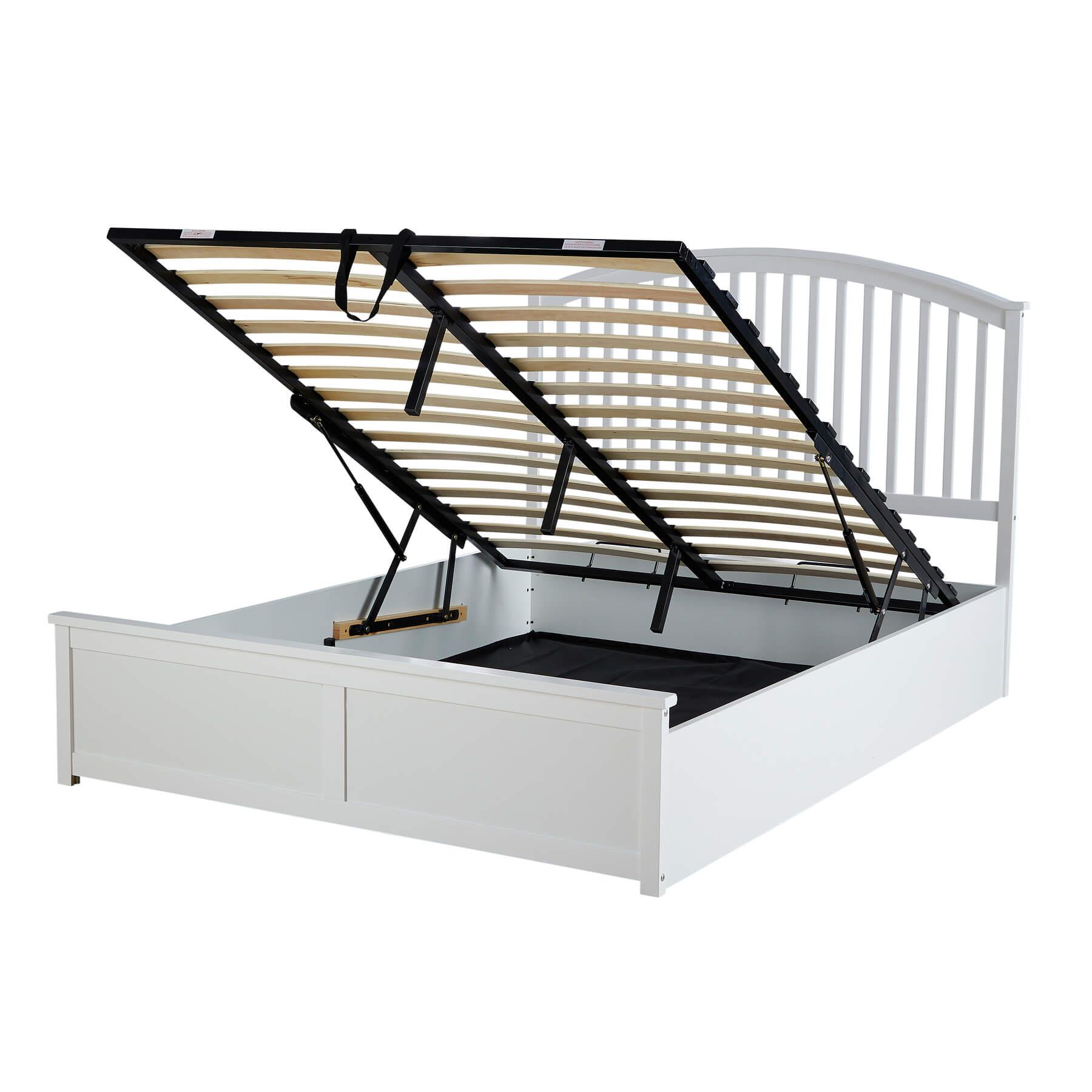 Ottoman Bed Frame Double / King Storage Space End Gas Lift Fabric Modern Style - Picture 9 of 20