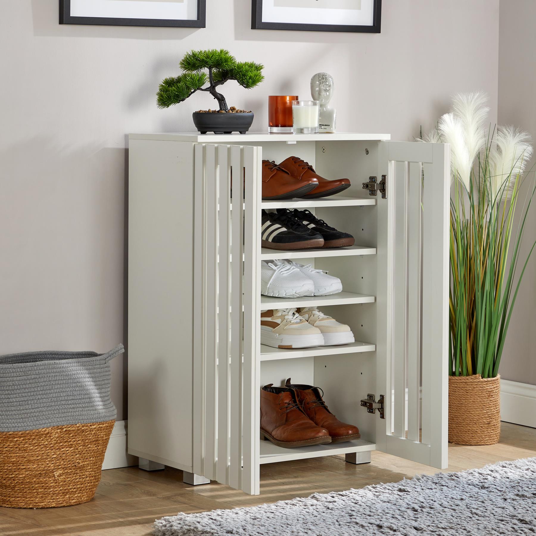 Shoe Storage Cabinet 2/3 Door with Adjustable Shelves Compact Entryway Organiser - Picture 18 of 33