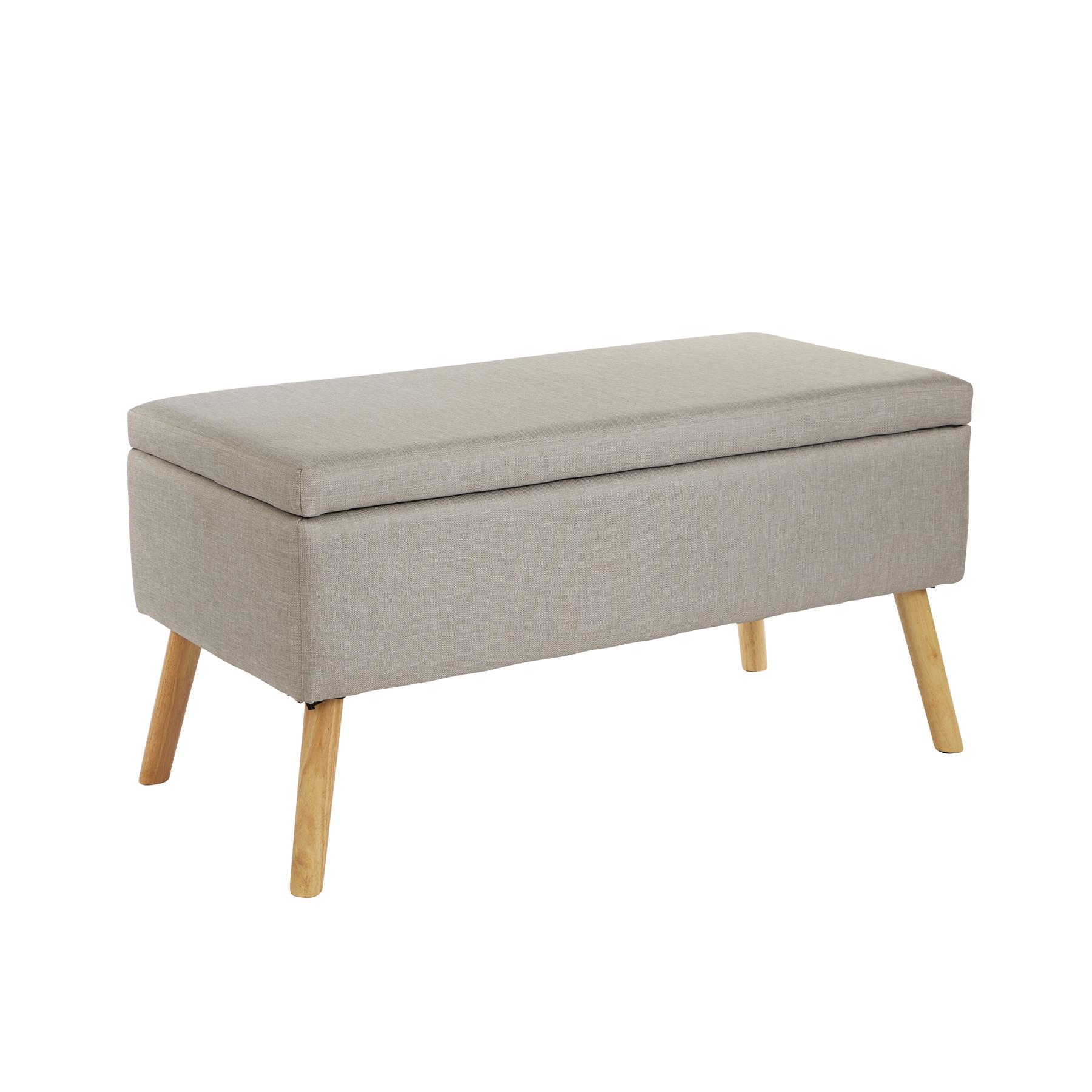 Light Grey Ottoman Storage Box Pouffe Seat Stool Footstool