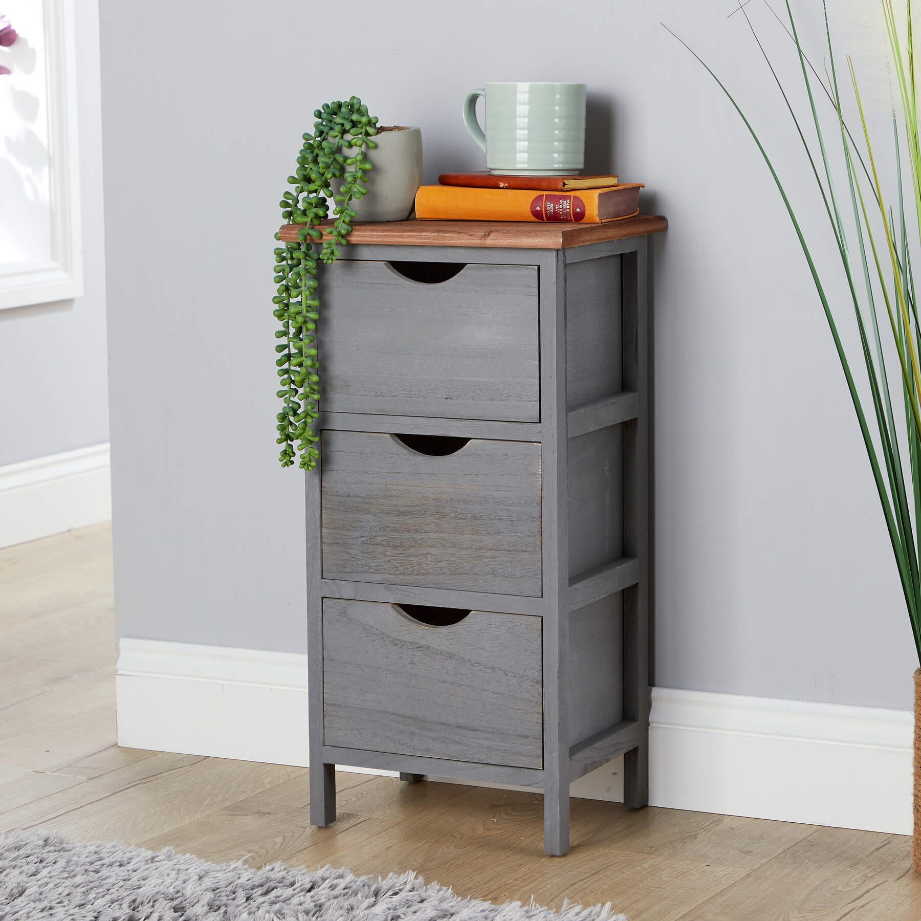 Chest 2/3/4 Drawers Grey Solid Wooden Storage Organiser Rustic Fully Assembled - Picture 12 of 25