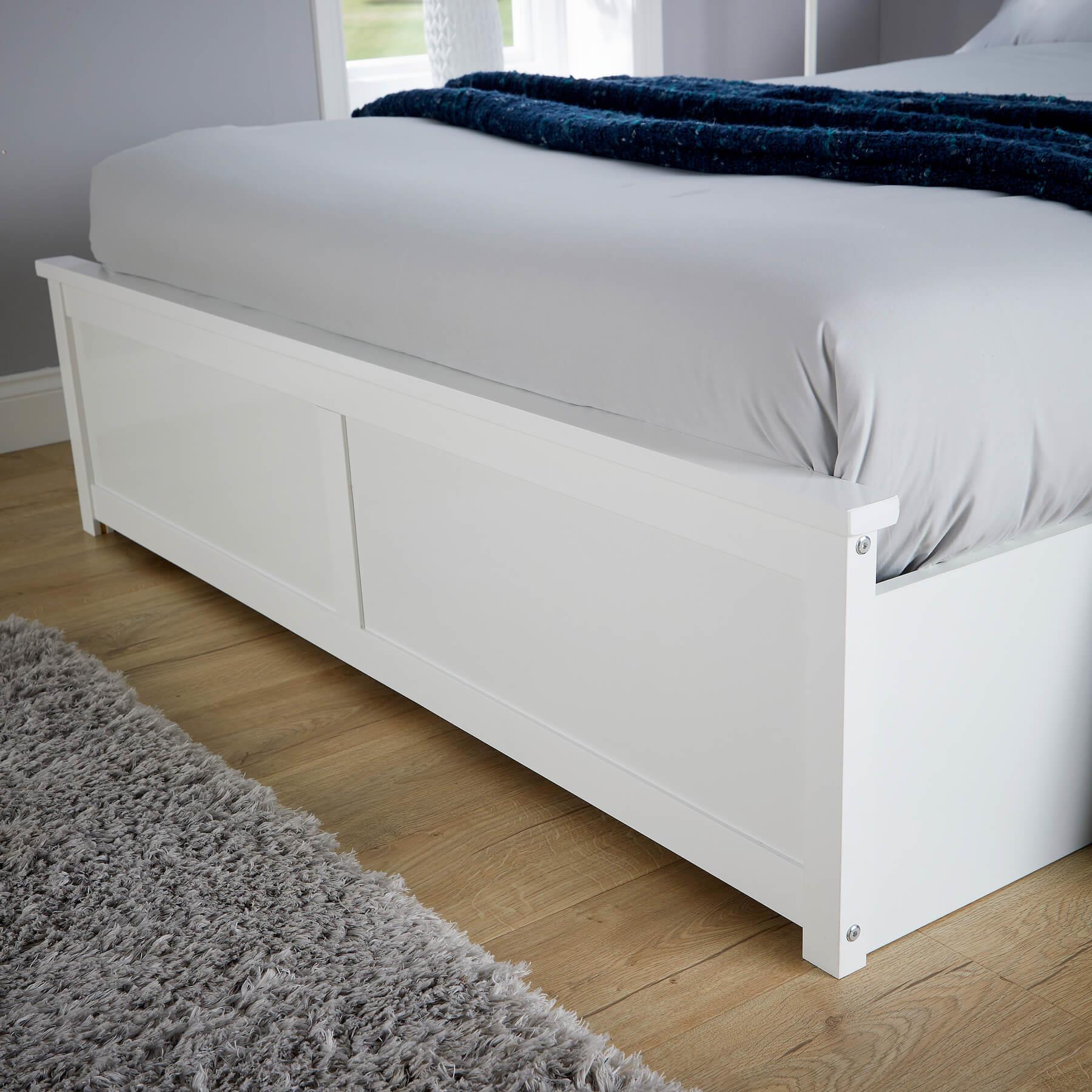 Ottoman Bed Frame Double / King Storage Space End Gas Lift Fabric Modern Style - Picture 7 of 20