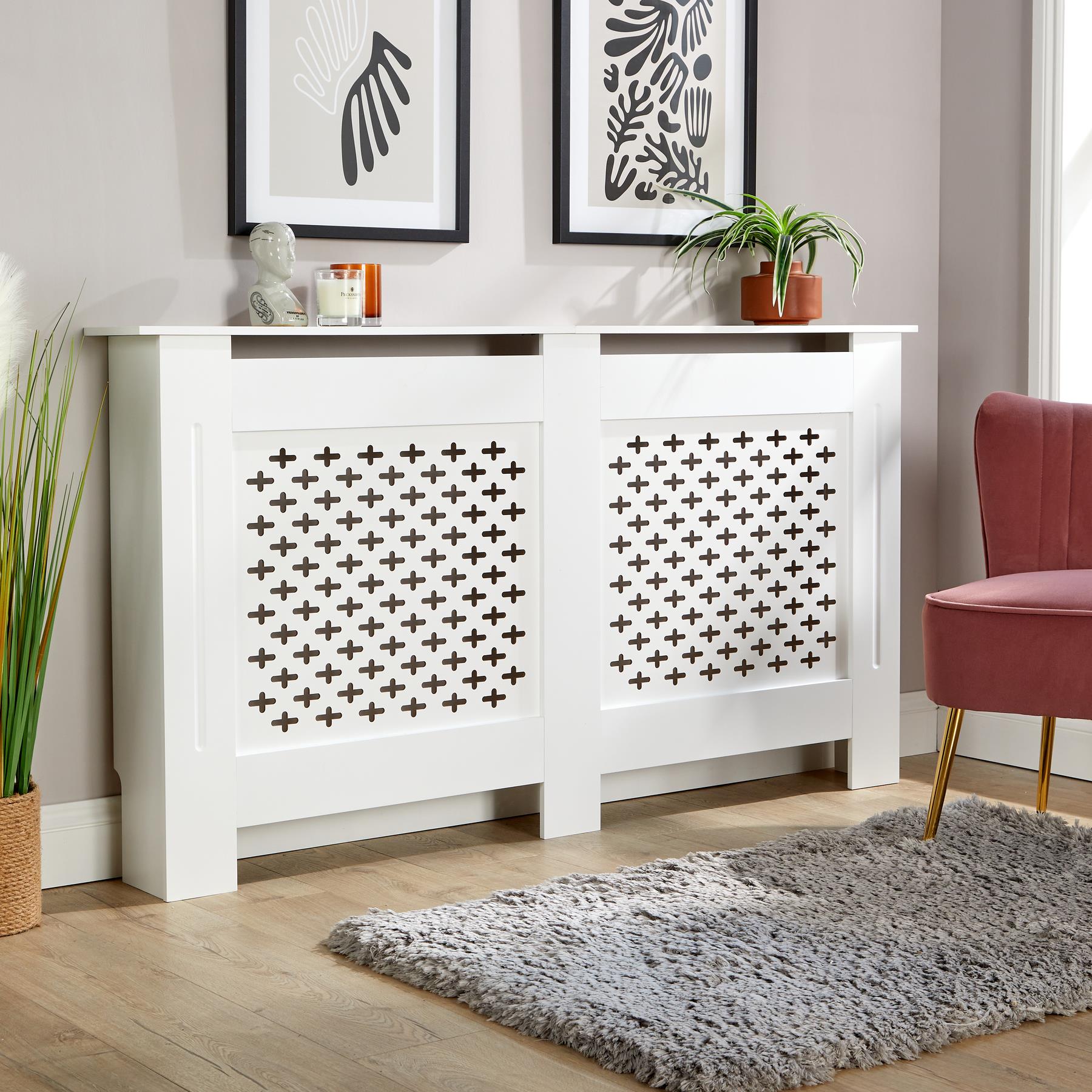 Large Radiator Cover MDF Wooden Home Decorative Modern Furniture Design - Picture 10 of 16