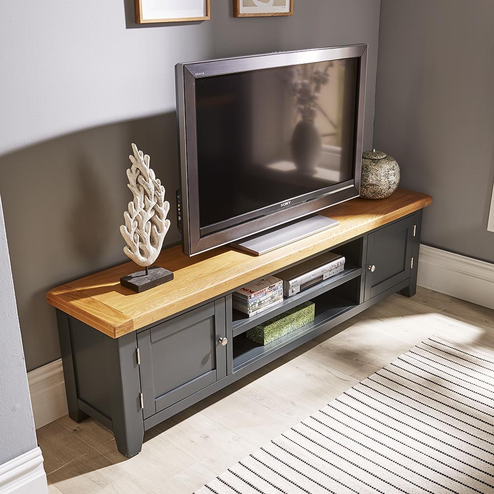 White Home Source Solid Wood 2 Door TV Plasma Unit Stand 180cm Cable Management White Home Source Solid Wood 2 Door TV Plasma Unit Stand 180cm Cable Management