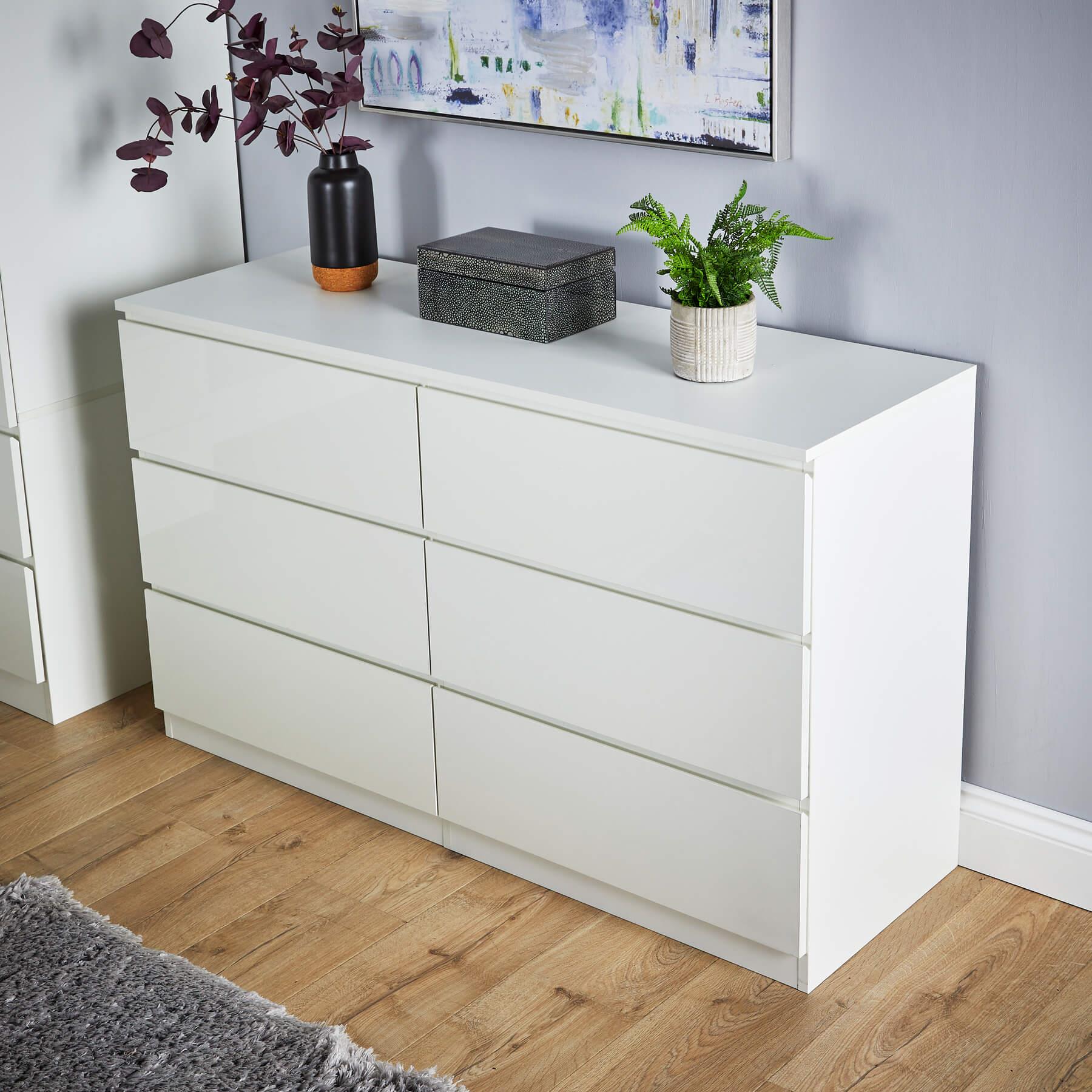 Cómoda 4/6 cajones amplio mueble de dormitorio unidad de almacenamiento organizador moderno - Imagen 37 de 42