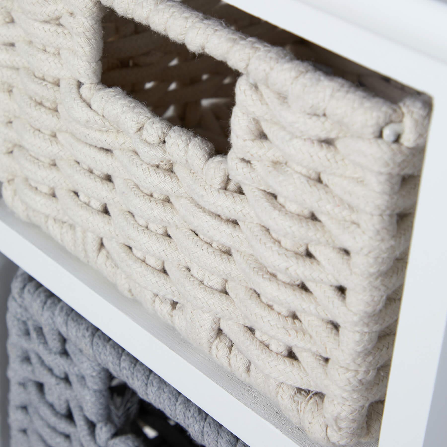 Chest 3/4 Drawers Storage Organiser Coastal Style Woven Basket Fully Assembled - Picture 6 of 17
