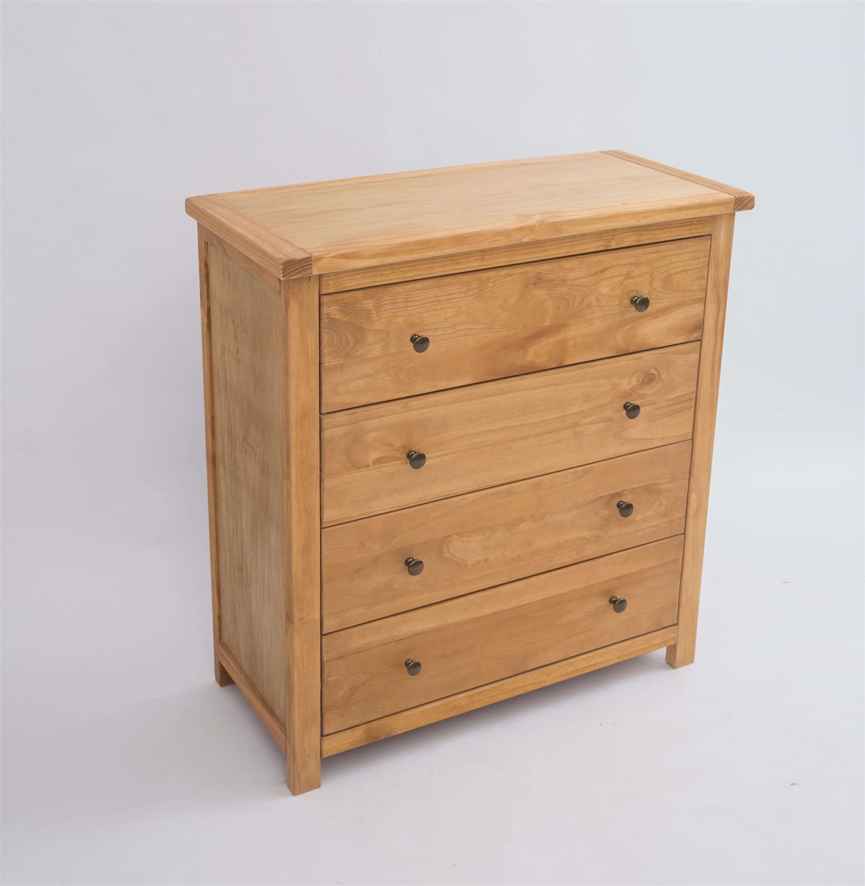 Chest of 4/5/6 Drawers Oak-effect Bedroom Furniture Storage Country Wood Unit - Picture 13 of 46