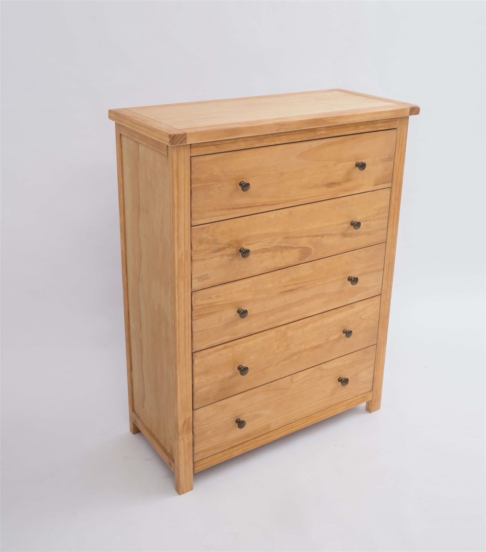 Chest of 4/5/6 Drawers Oak-effect Bedroom Furniture Storage Country Wood Unit - Picture 40 of 46