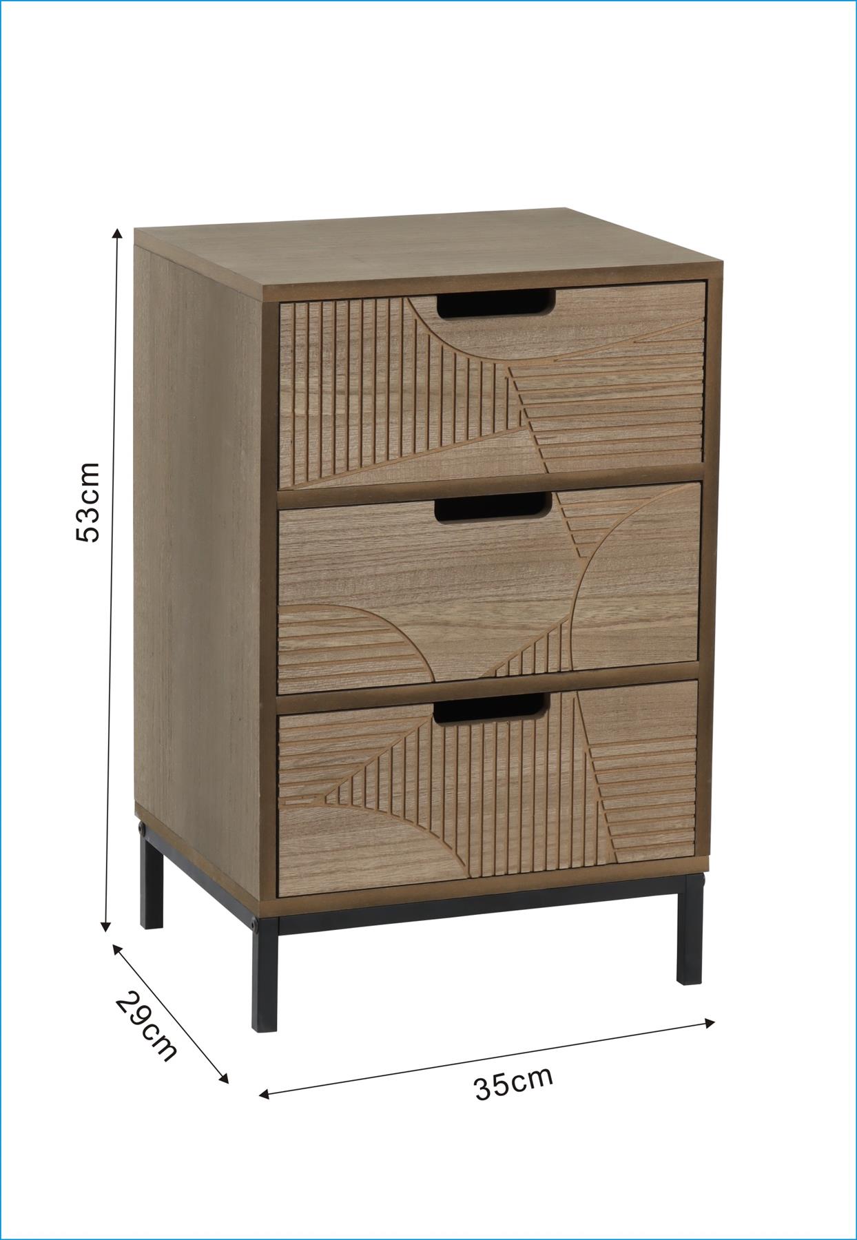 Chest 3/4 Solid Wooden Storage Drawers Geometric Design Bedroom Organiser - Picture 13 of 22
