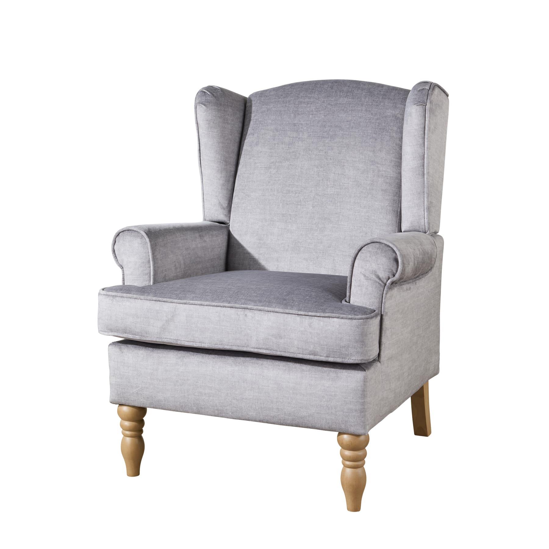 Helena Wingback Armchair Modern Accent Chair Occasional Sofa Seating Wooden Legs - Picture 29 of 29