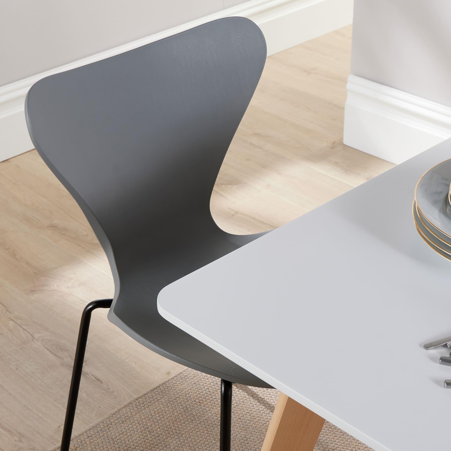 Dining Table Set - 120cm White Top Wooden Legs With 4 Kitchen Chairs Furniture - Picture 38 of 79