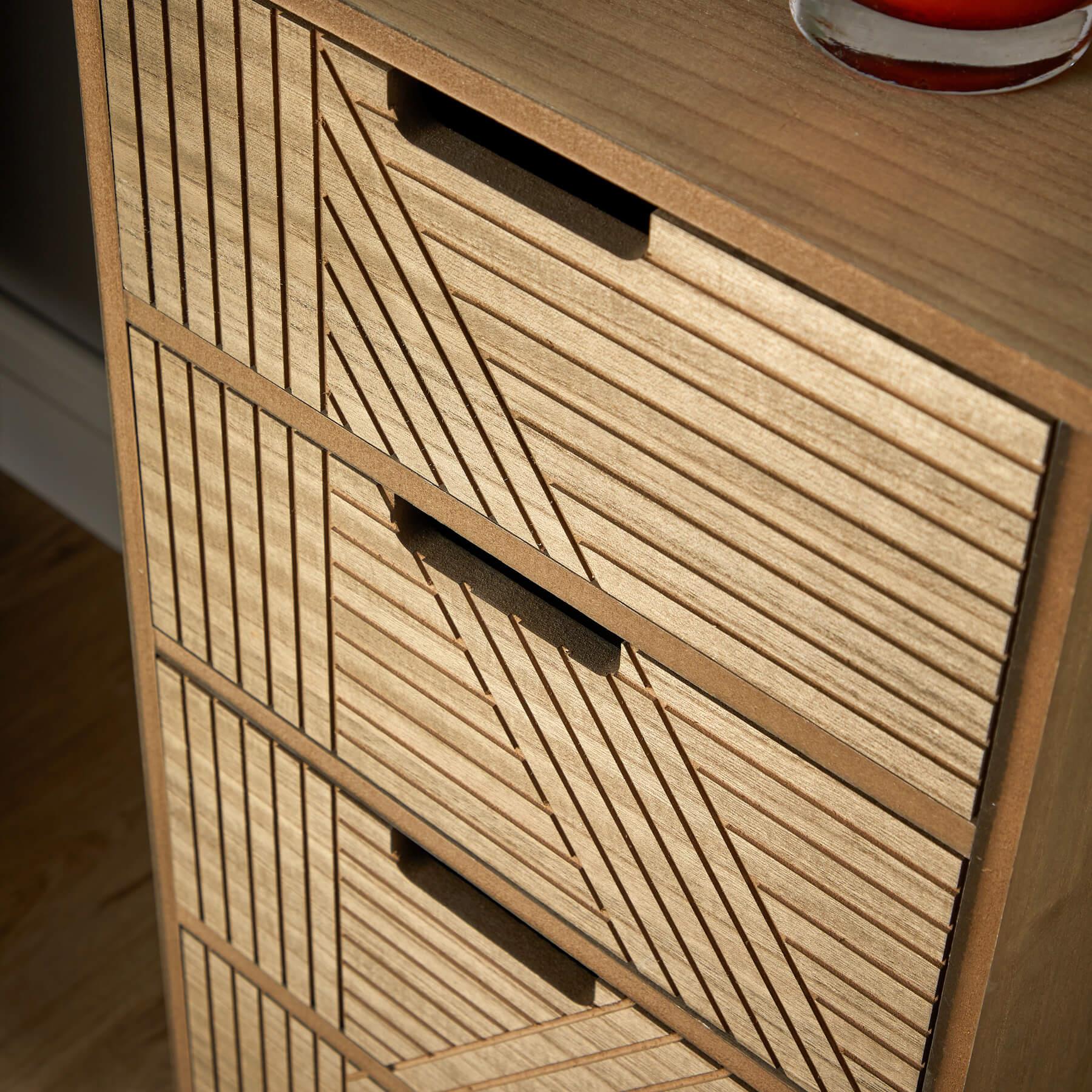 Solid Chest 3/4 Storage Drawers Geometric Design Bedroom Clothing Organiser Unit - Picture 17 of 22
