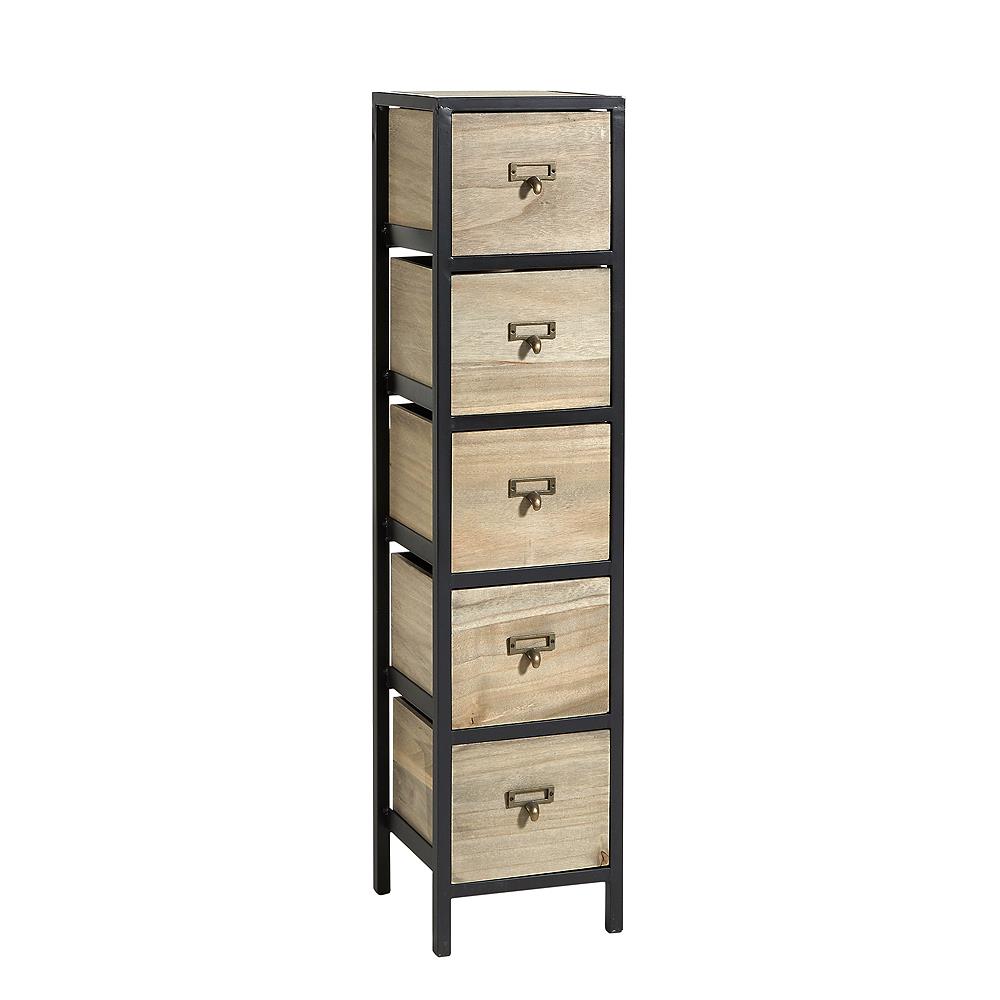 Chest 3/5 Drawers Tall Storage Unit Rustic Brown Metal Legs Home Fully Assembled - Picture 13 of 13