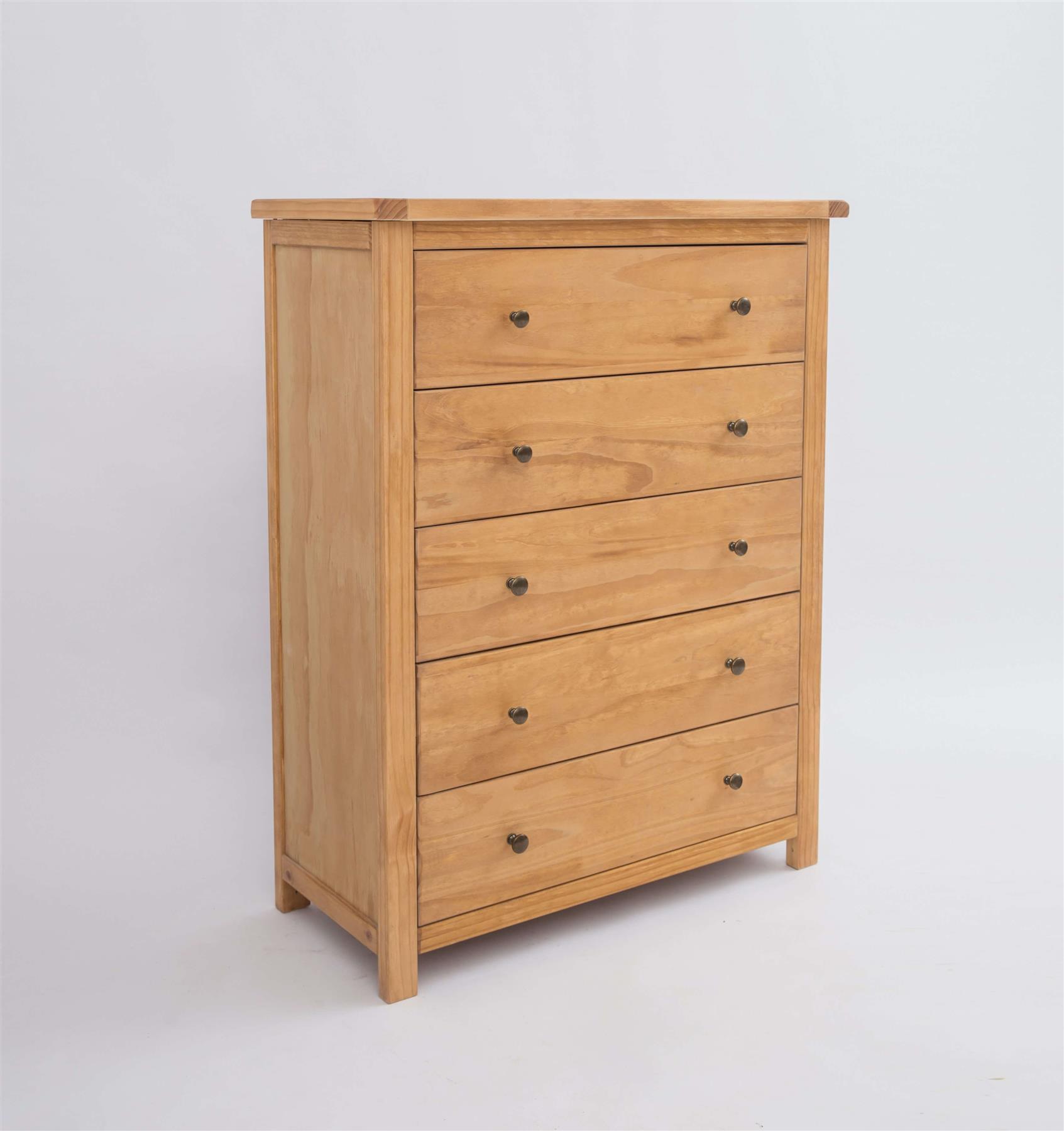 Chest of 4/5/6 Drawers Oak-effect Bedroom Furniture Storage Country Wood Unit - Picture 39 of 46