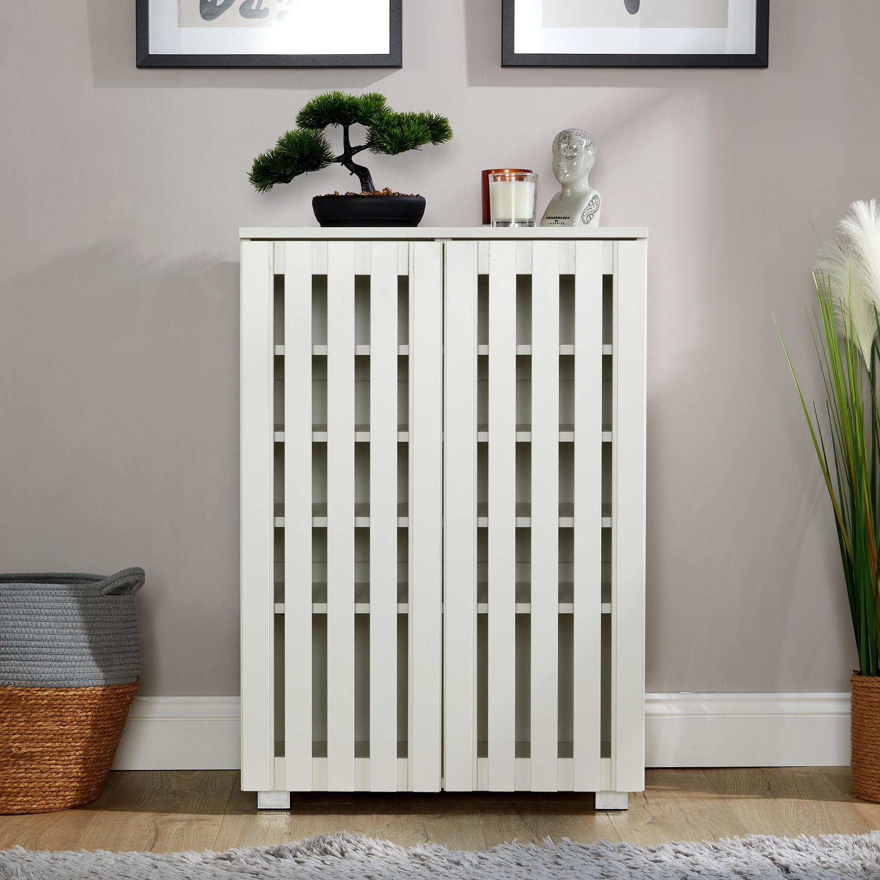 Shoe Storage Cabinet 2/3 Door with Adjustable Shelves Compact Entryway Organiser - Picture 22 of 33
