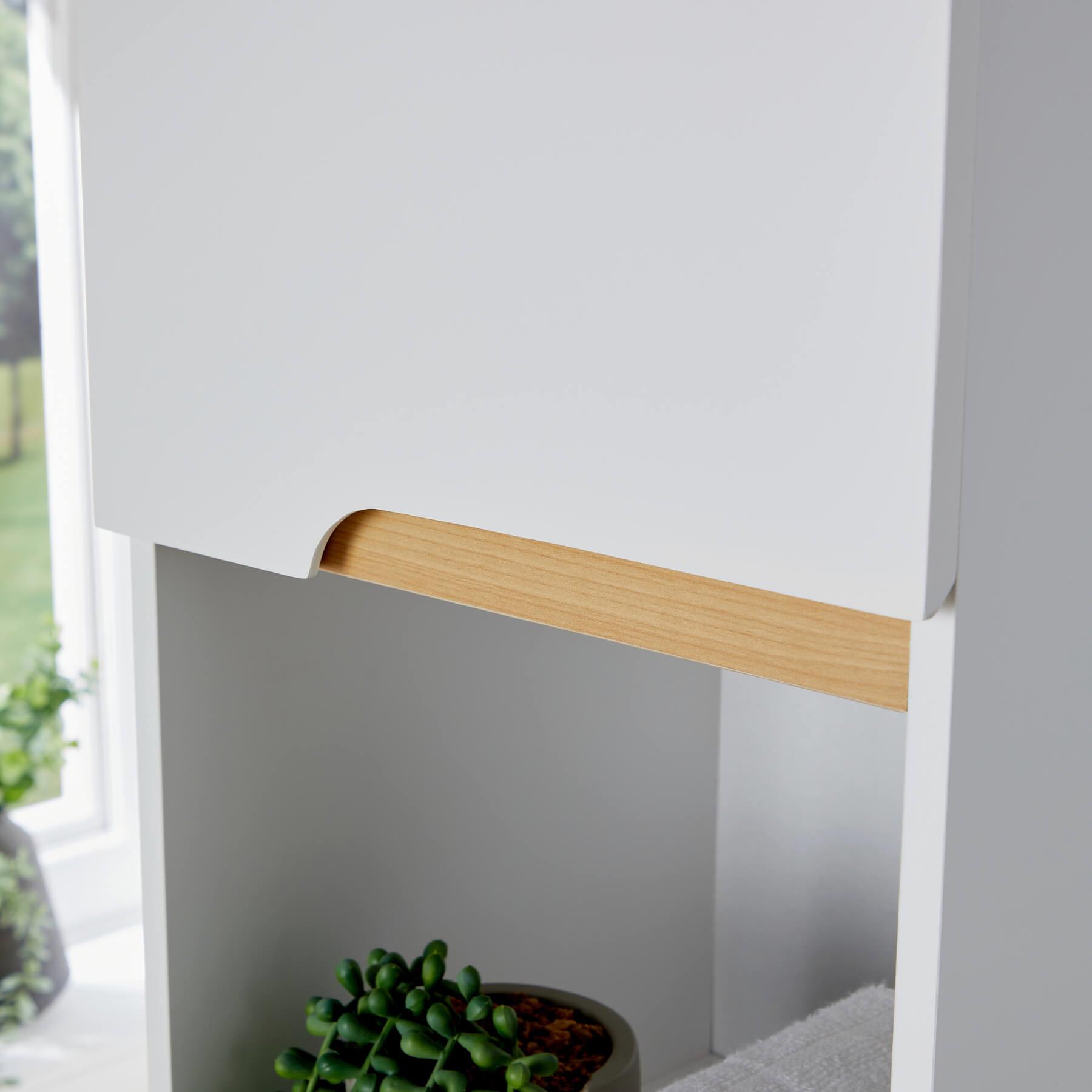 Bathroom Floor Cabinet 1 / 2 Doors Storage Unit Vanity Organiser Furniture White - Picture 13 of 17