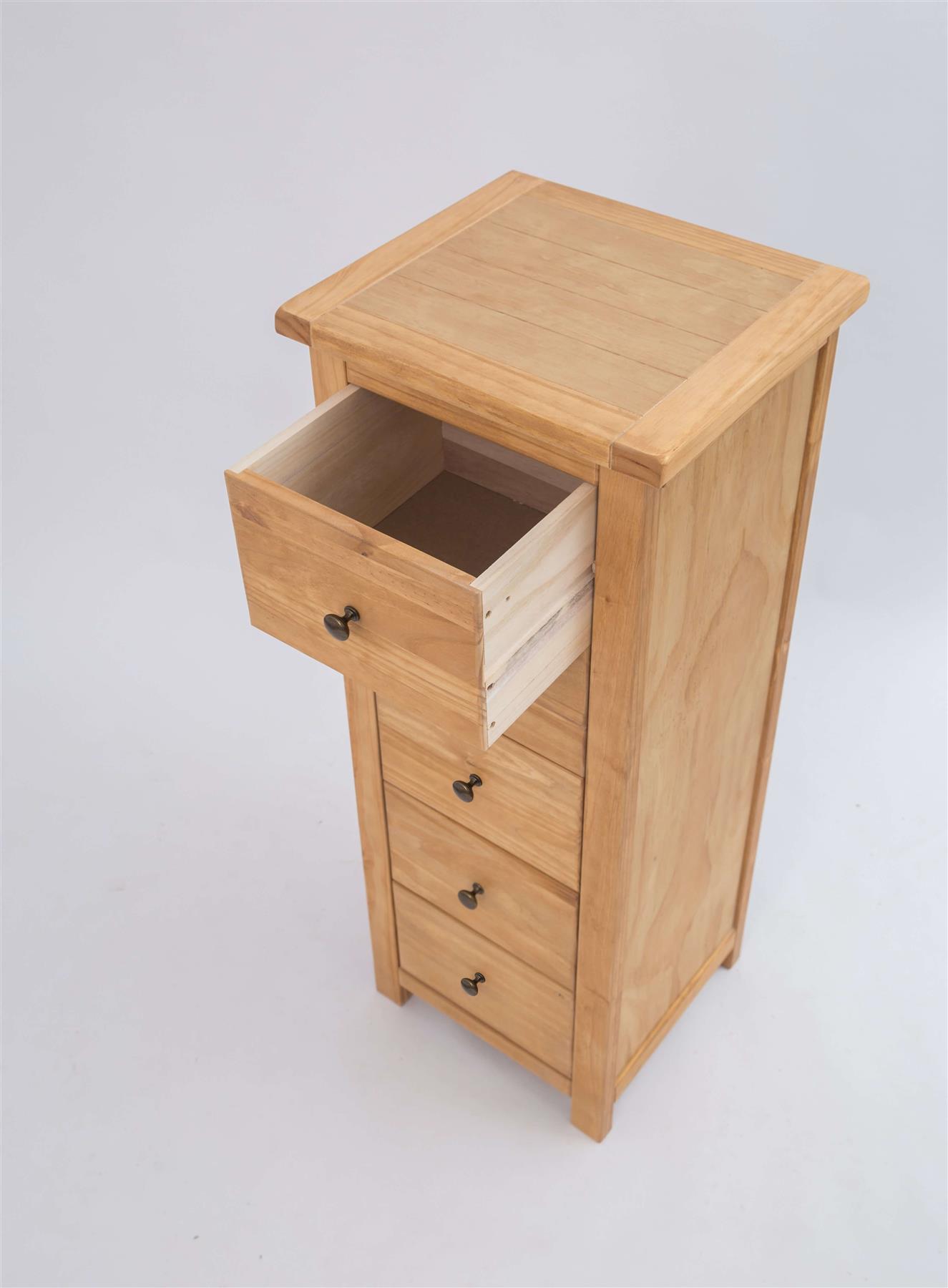 Chest of 4/5/6 Drawers Oak-effect Bedroom Furniture Storage Country Wood Unit - Picture 23 of 46