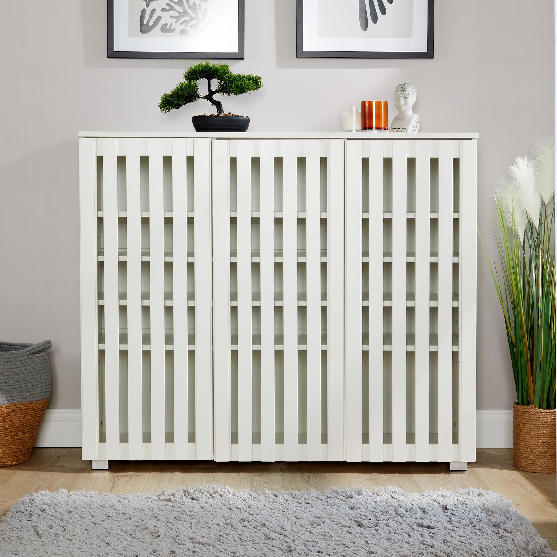 Shoe Storage Cabinet 2/3 Door with Adjustable Shelves Compact Entryway Organiser - Picture 31 of 33
