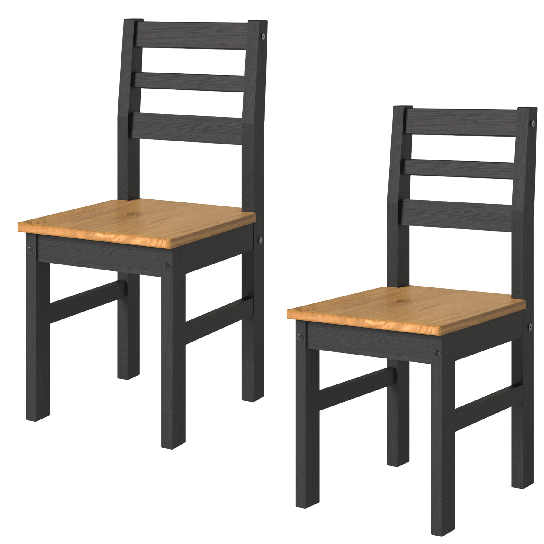 Par de 2 sillas de comedor asiento de madera maciza de pino muebles para el hogar cocina juego de habitación - Imagen 2 de 11