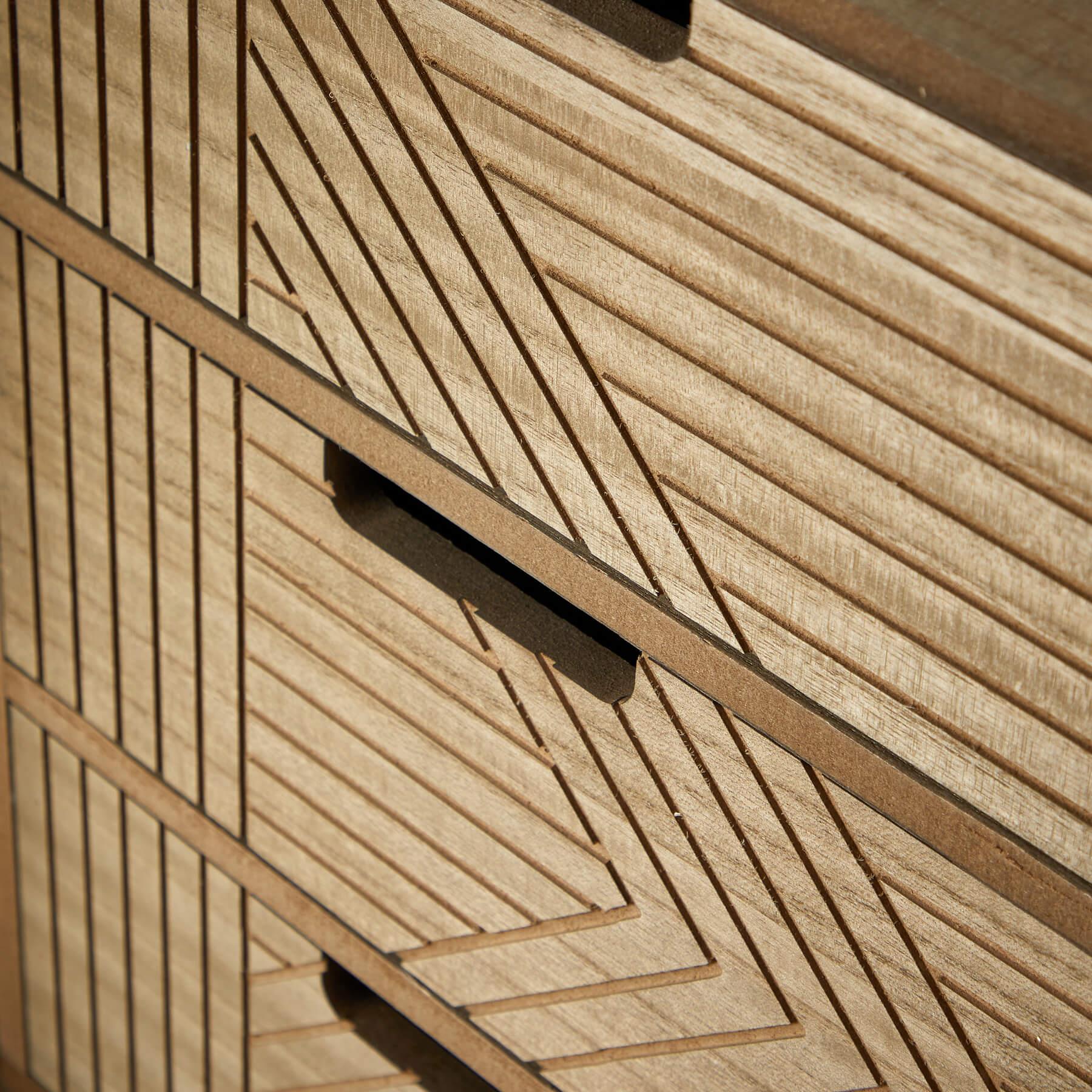 Solid Chest 3/4 Storage Drawers Geometric Design Bedroom Clothing Organiser Unit - Picture 8 of 22