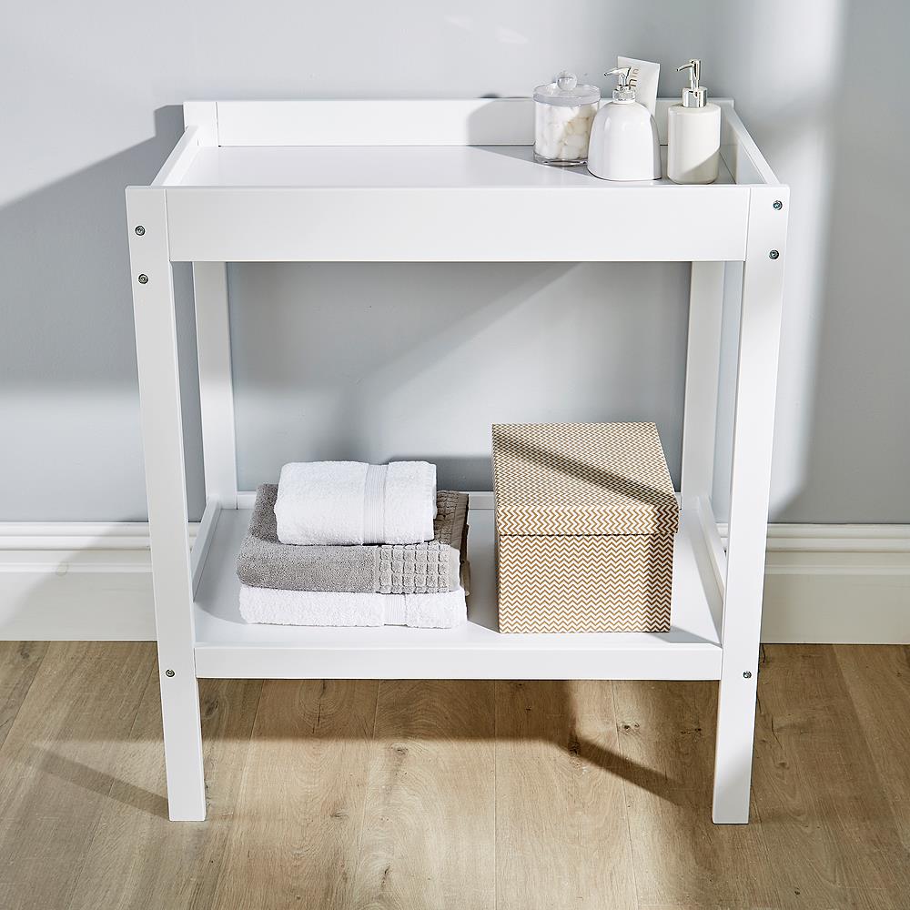 Lullaby Grey Pine Baby Changing Table Nursery Wooden Dresser Station with Shelf