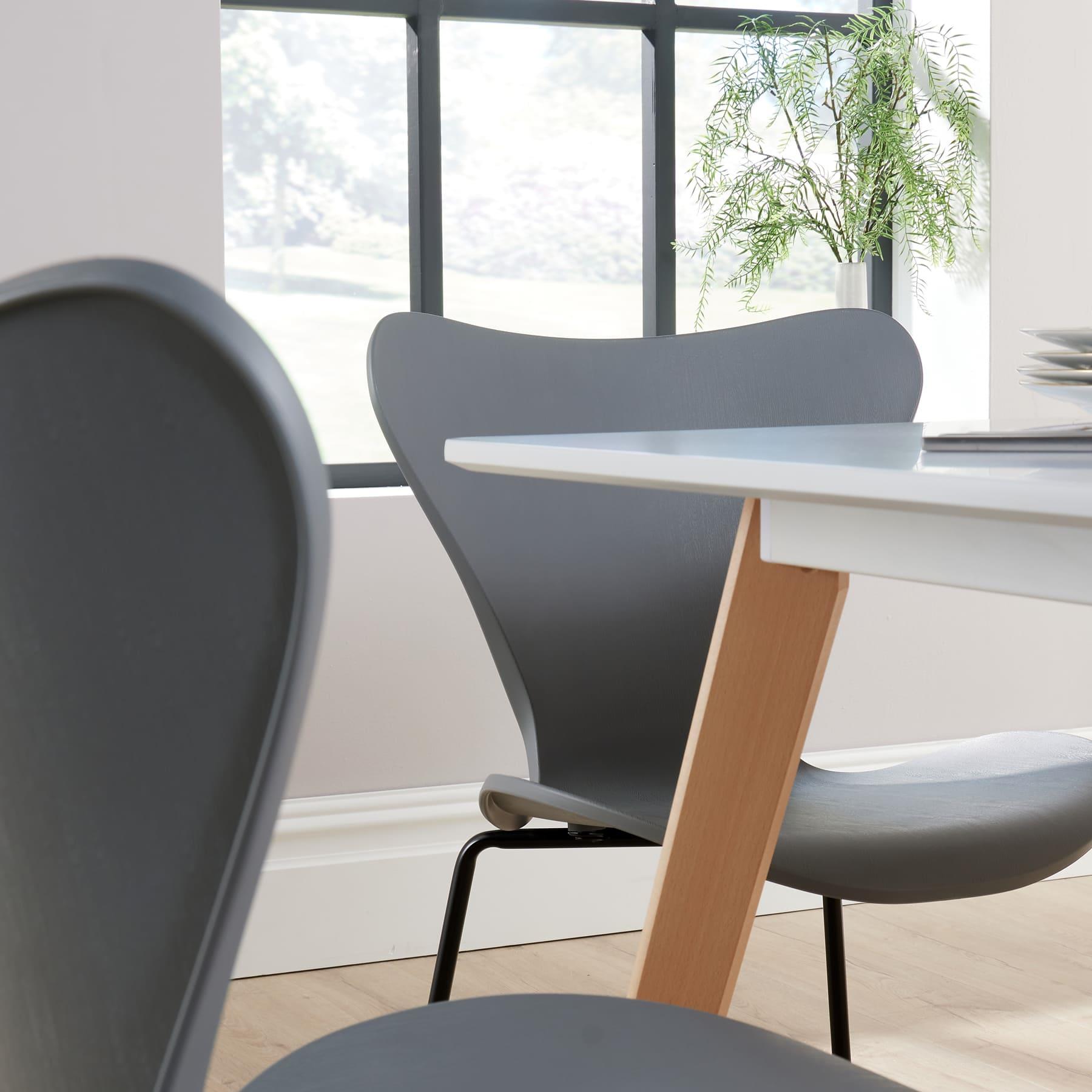 Dining Table Set - 120cm White Top Wooden Legs With 4 Kitchen Chairs Furniture - Picture 39 of 79