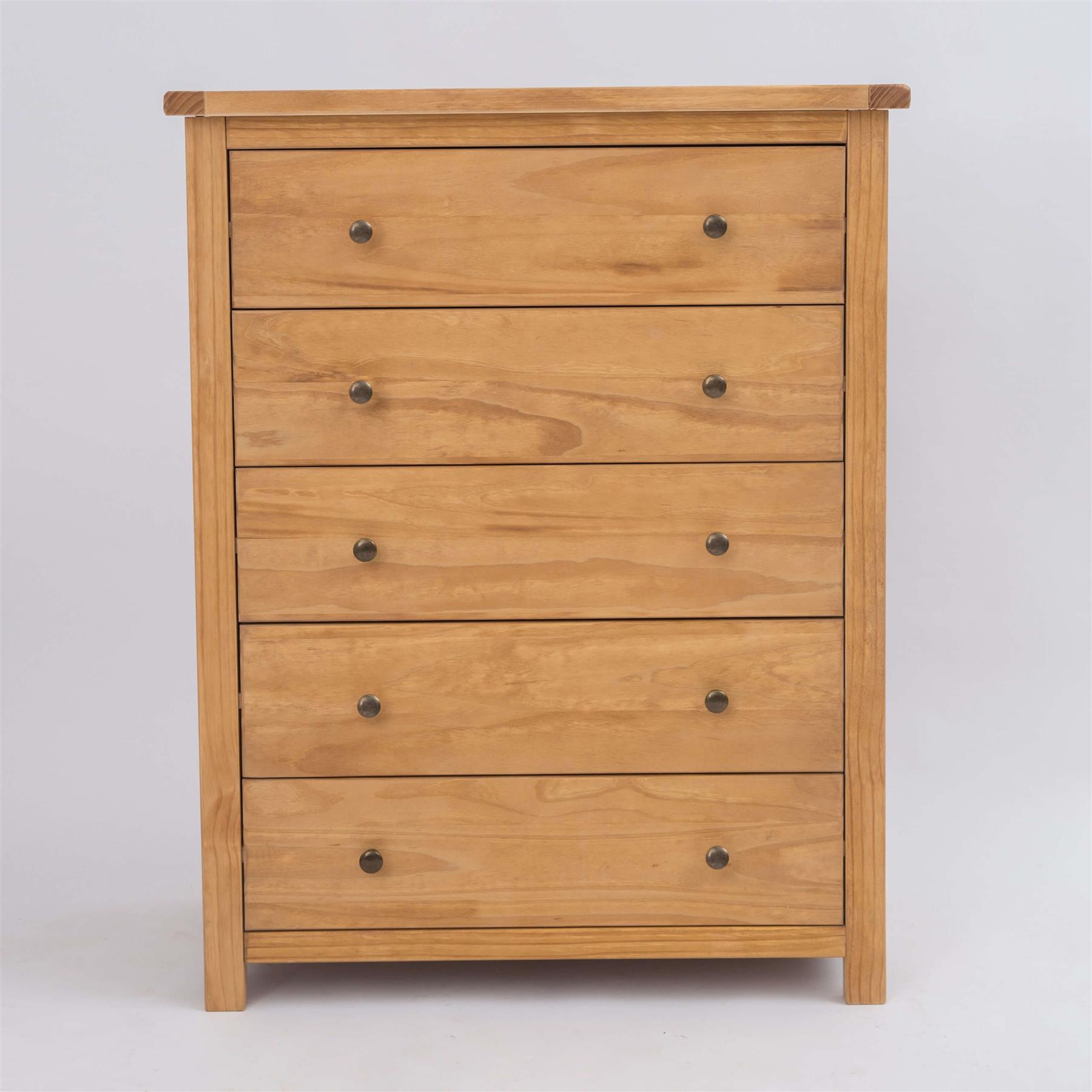 Chest of 4/5/6 Drawers Oak-effect Bedroom Furniture Storage Country Wood Unit - Picture 38 of 46