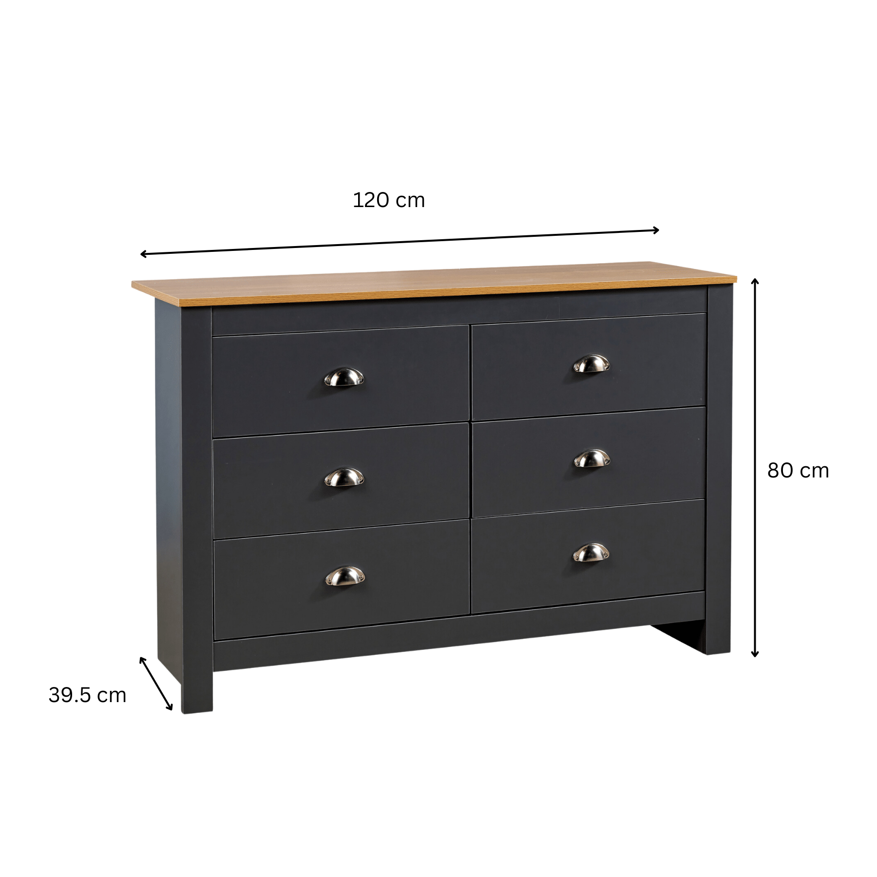 Chest of 6 Drawers Wooden Bedroom Home Furniture Clothing Storage Cabinet - Picture 23 of 23