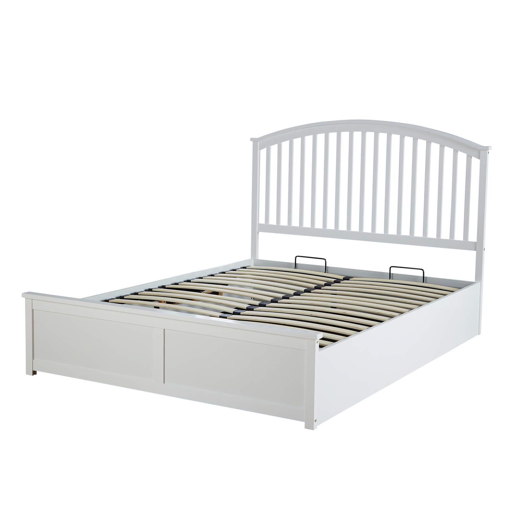Ottoman Bed Frame Double / King Storage Space End Gas Lift Fabric Modern Style - Picture 8 of 20