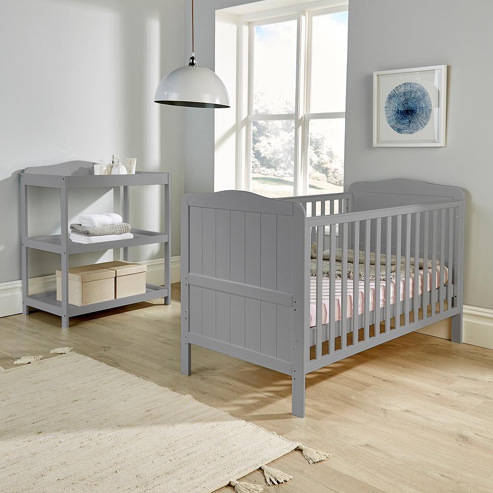 grey nursery shelves