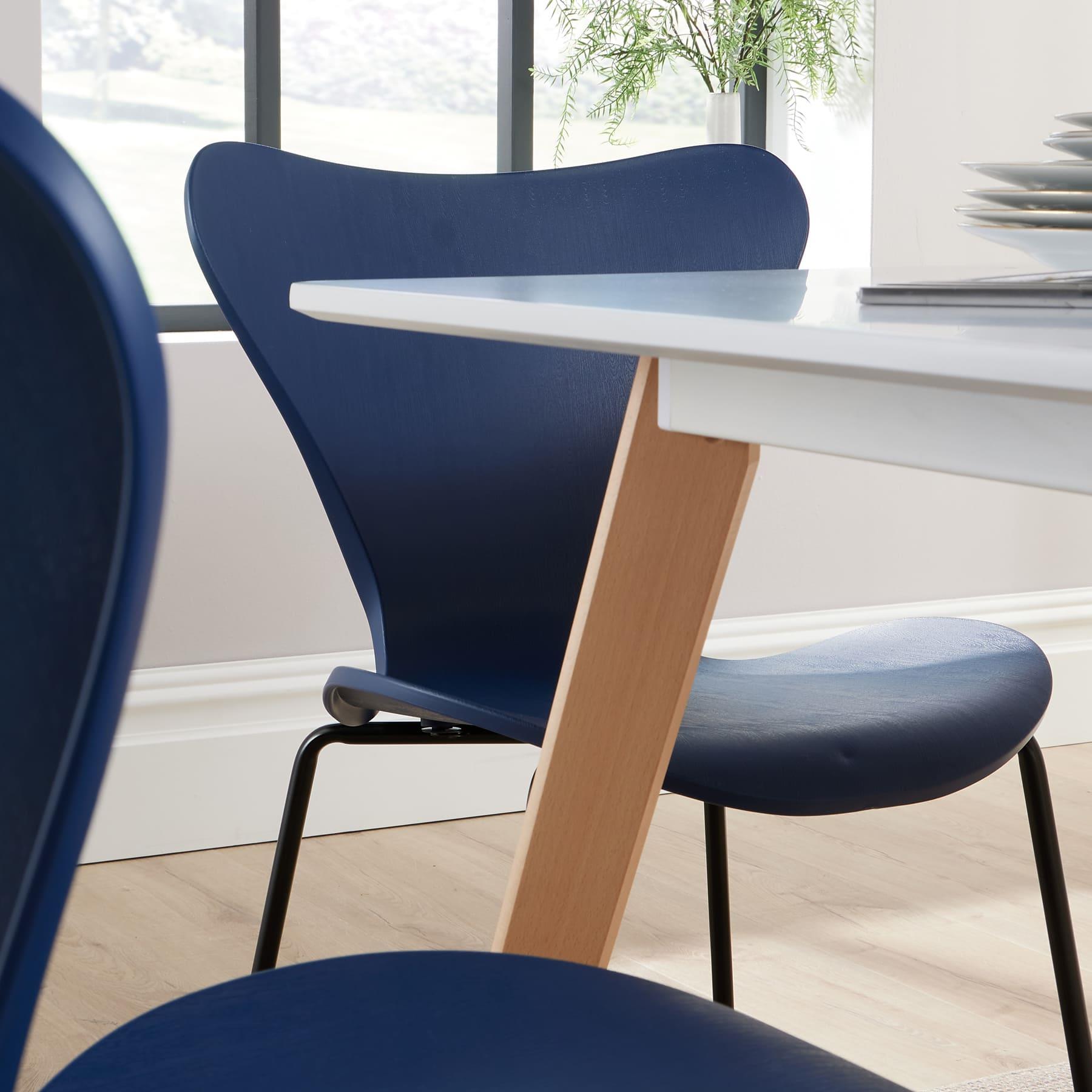Dining Table Set - 120cm White Top Wooden Legs With 4 Kitchen Chairs Furniture - Picture 29 of 79