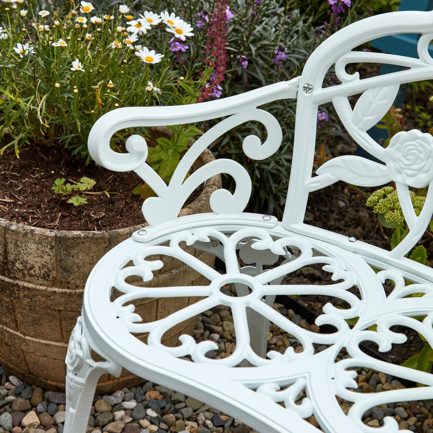 Cast Aluminium Garden Bench Metal Frame 2 Seater Patio Furniture Outdoor Seating - Picture 25 of 29