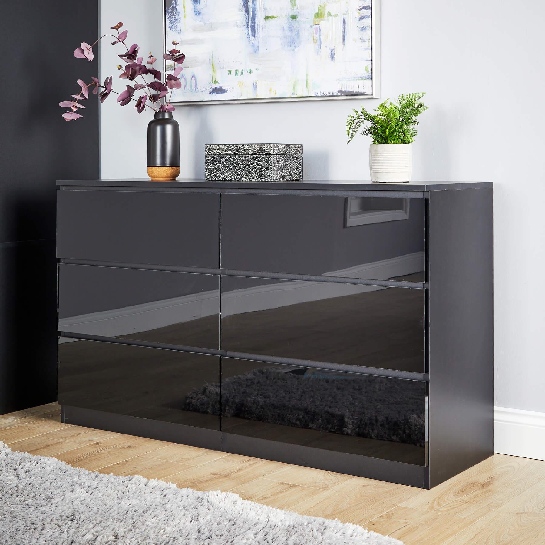 Cómoda 4/6 cajones amplio mueble de dormitorio unidad de almacenamiento organizador moderno - Imagen 9 de 42
