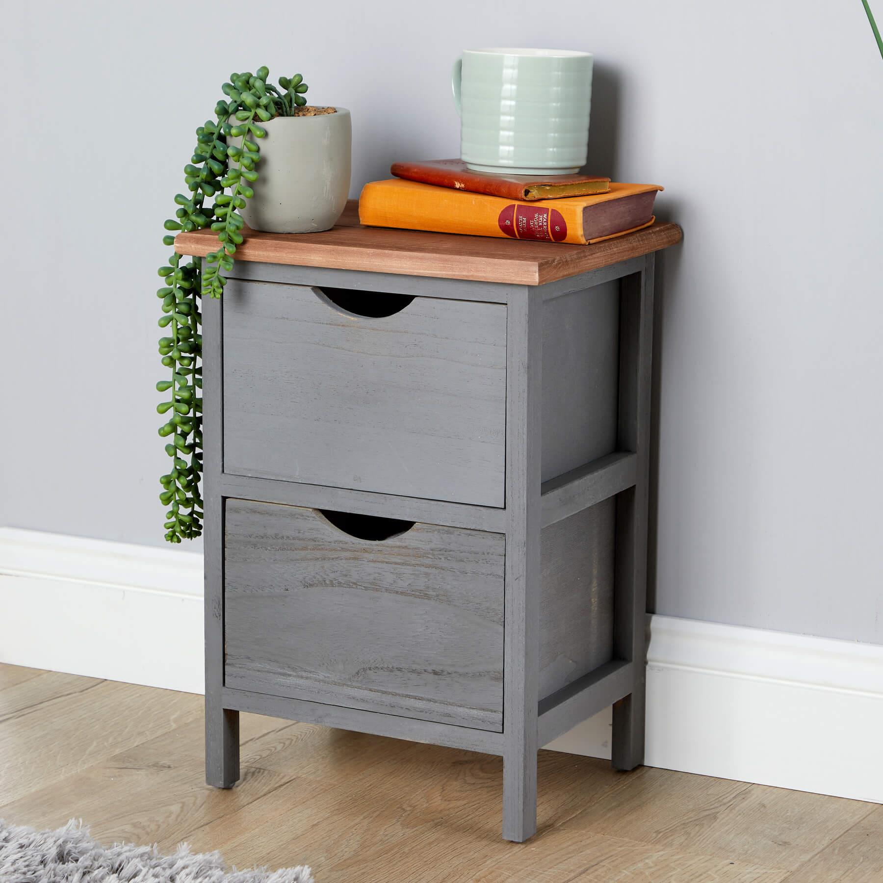 Chest 2/3/4 Drawers Grey Solid Wooden Storage Organiser Rustic Fully Assembled - Picture 4 of 25