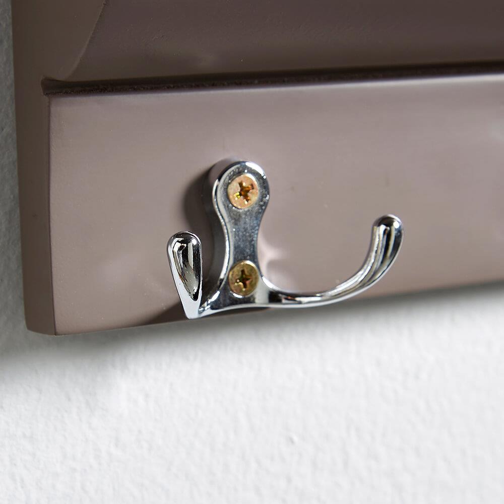 Wall Mounted Coat Rack 3 Hooks Hallway Entryway Hanging Wooden Storage Shelf - Picture 4 of 4