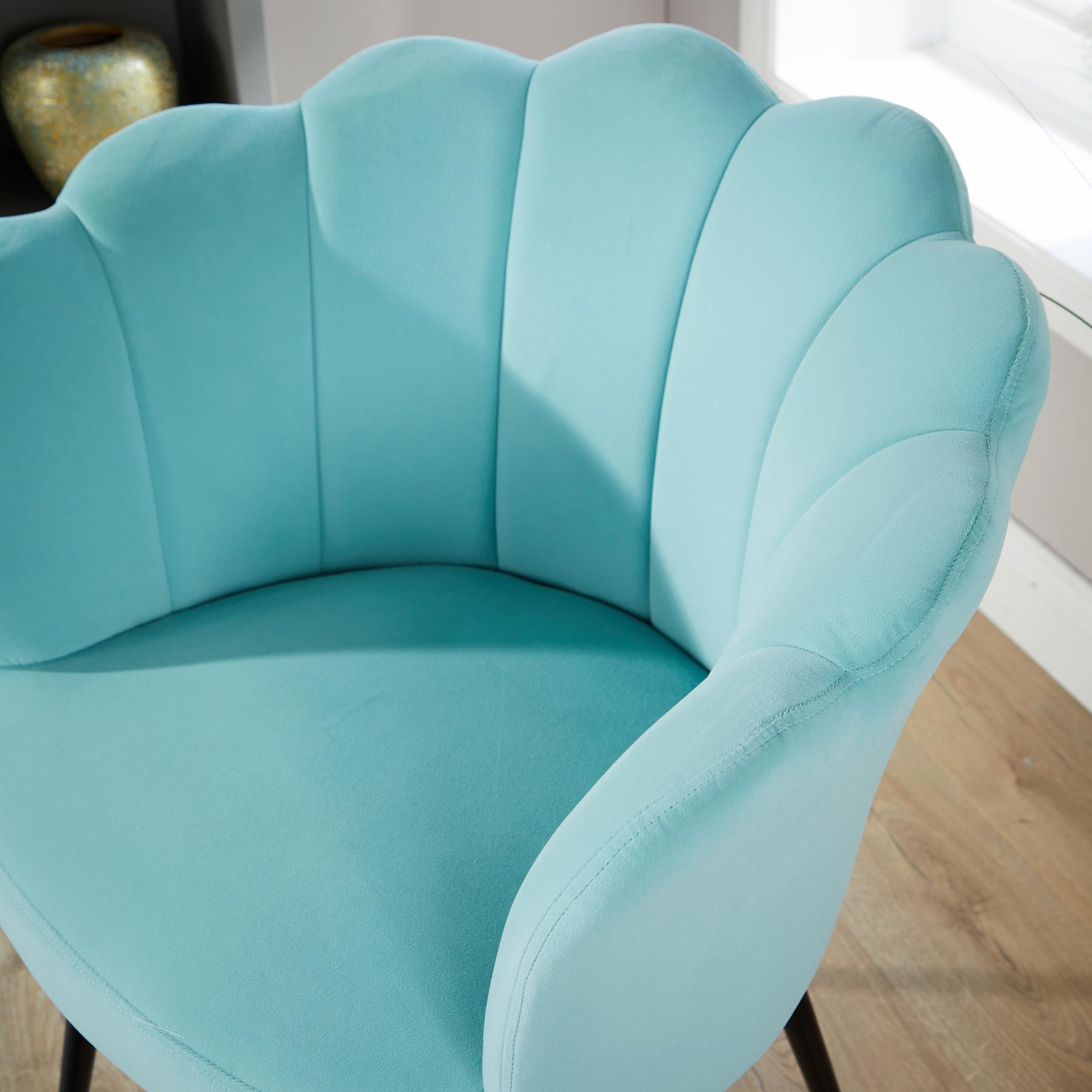 Grey Boucle Fabric Scallop Shell Chair Wing Back Armchair Sofa Gold Legs - Picture 30 of 41