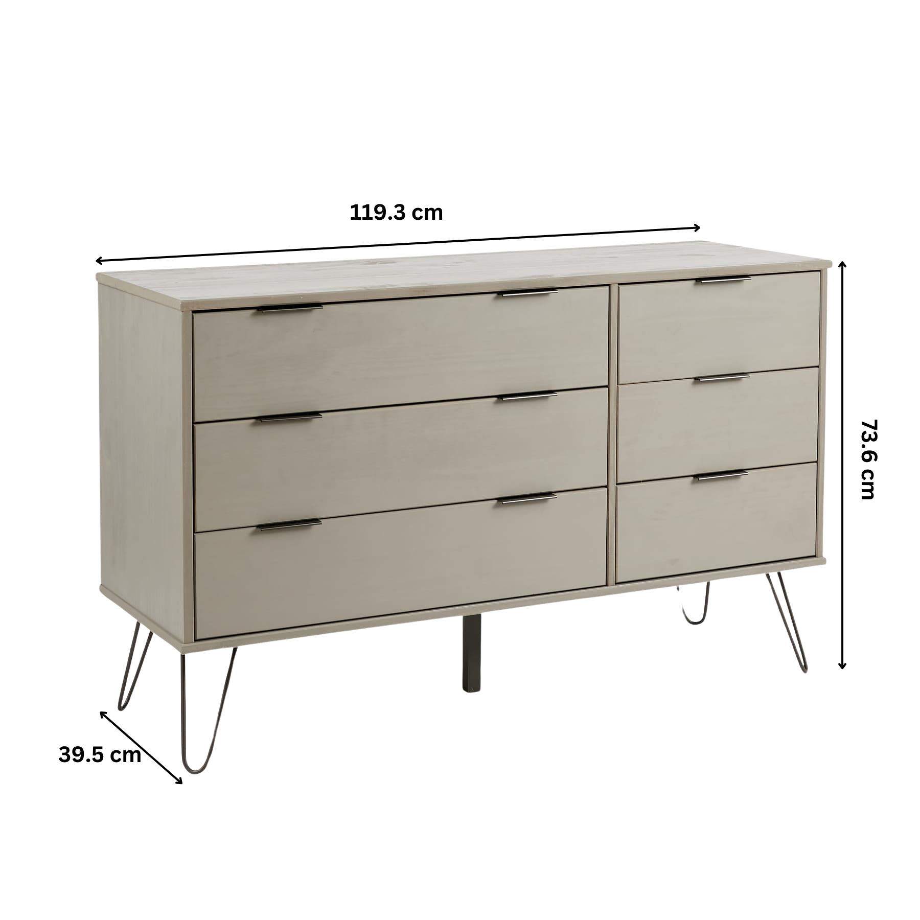 Chest of 4/6 Drawers Grey Clothing Cabinet Storage Organiser Bedroom Furniture - Picture 18 of 18